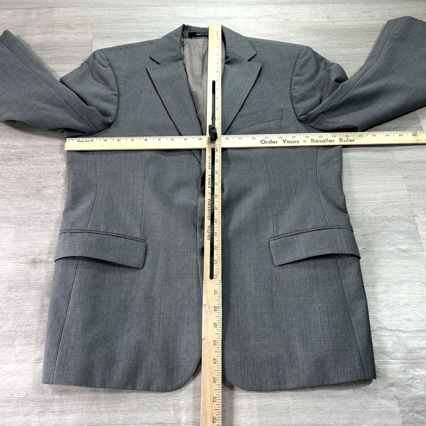 Hugo Boss HUGO BOSS Suit Jacket Mens 38 Short Gray Virgin Wool Tesse Biella 2 Button Dress Size US 38 / EU 54 - 4 Thumbnail
