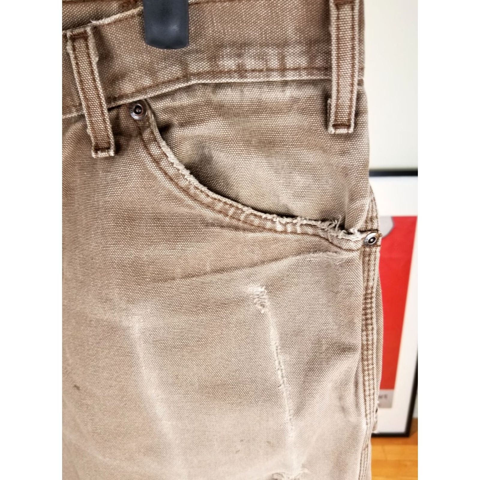 Dickies VINTAGE Y2K DICKIES DUCK DISTRESSED TRASHED CARPENTER PAINTER PANTS SZ 34 Mens Pants Brown 34 33 42 Canvas Cotton Carpenter 34 inches Size US 34 / EU 50 - 7 Thumbnail