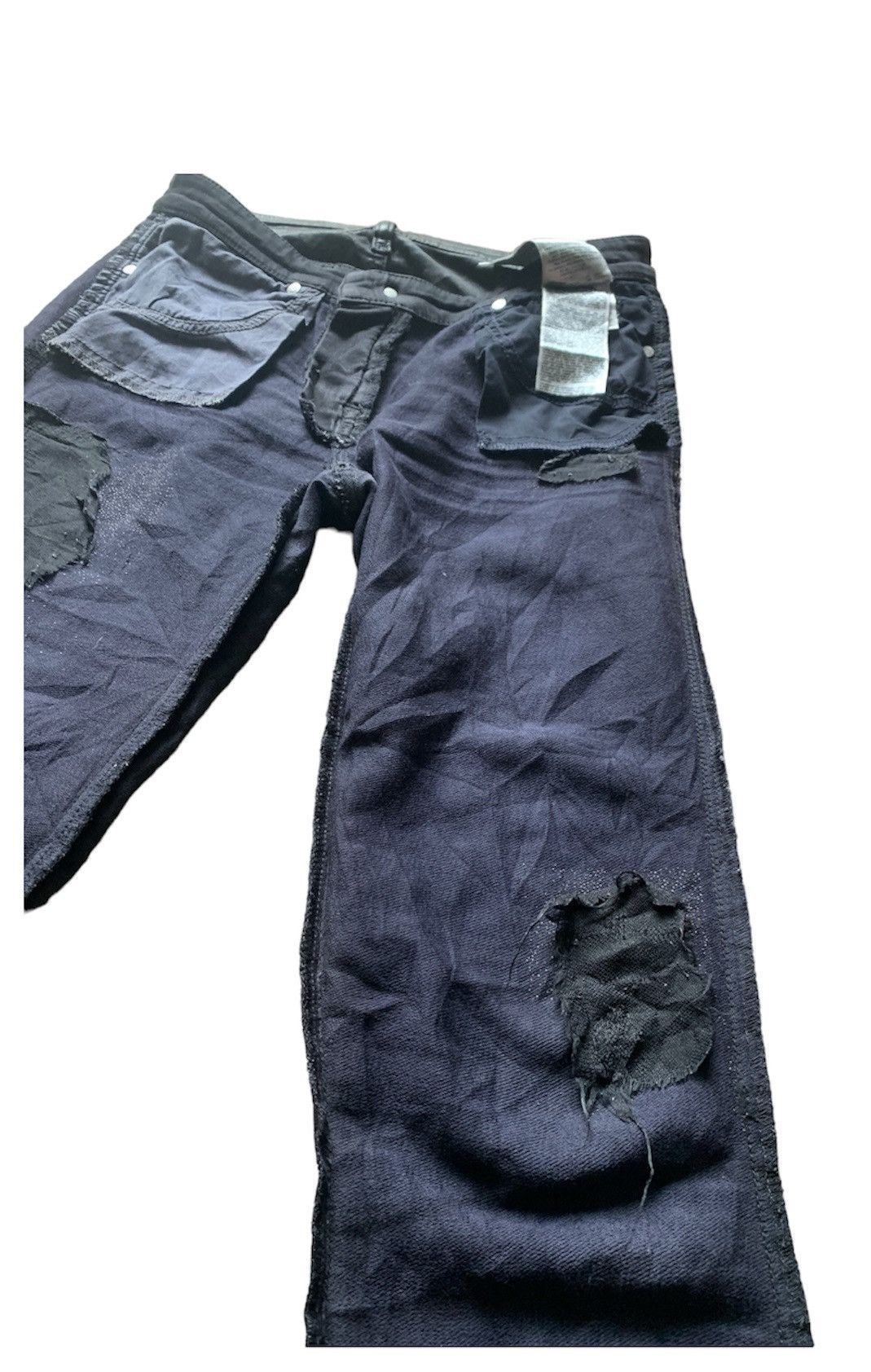 Diesel Black Gold DISTRESSED WAX DENIM COWHIDE LEATHER SLIM FIT Size US 30 / EU 46 - 14 Thumbnail