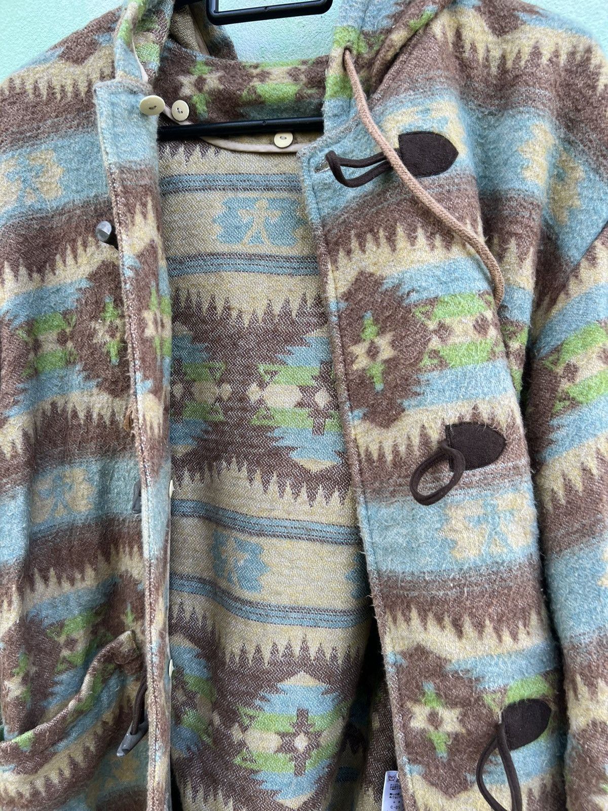 Japanese Brand Vintage Margaretline Aztec Wool Duffle Coat Native American Size US XL / EU 56 / 4 - 19 Thumbnail