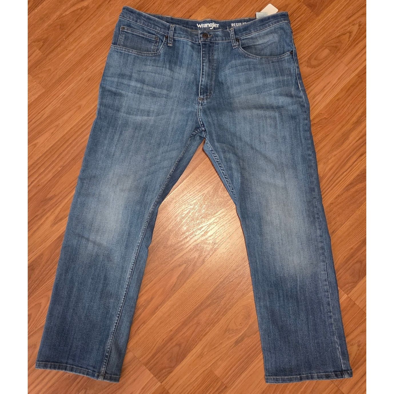 Wrangler Wrangler Mens Regular Fit Acid Wash Blue Denim Jeans 38x30 Size US 38 / EU 54 - 2 Thumbnail