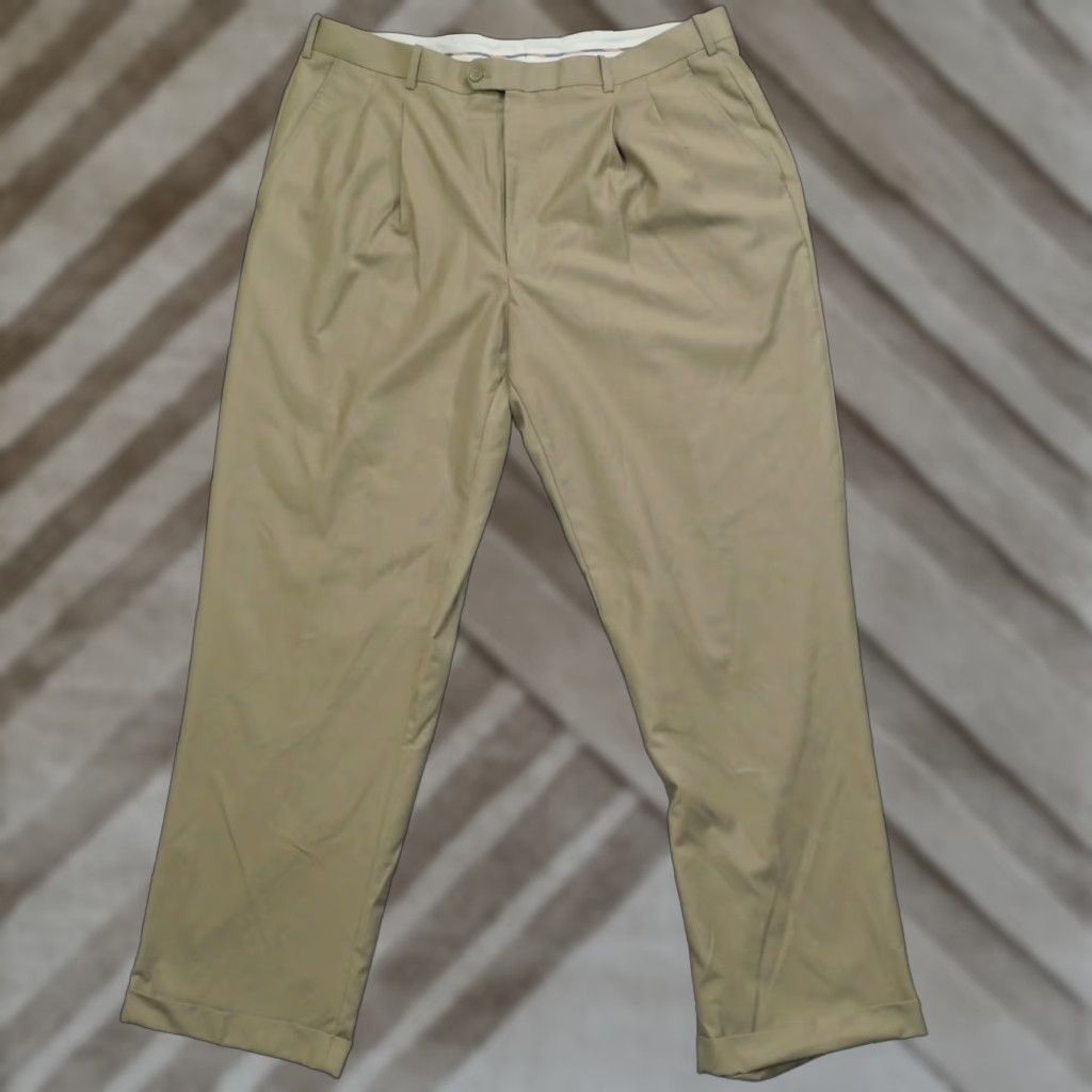 Vintage Circo La Moda Pants Mens 40x32 Tan Khaki Pleated Dress Super Deluxe Micro Tech Size US 40 / EU 56 - 1 Thumbnail