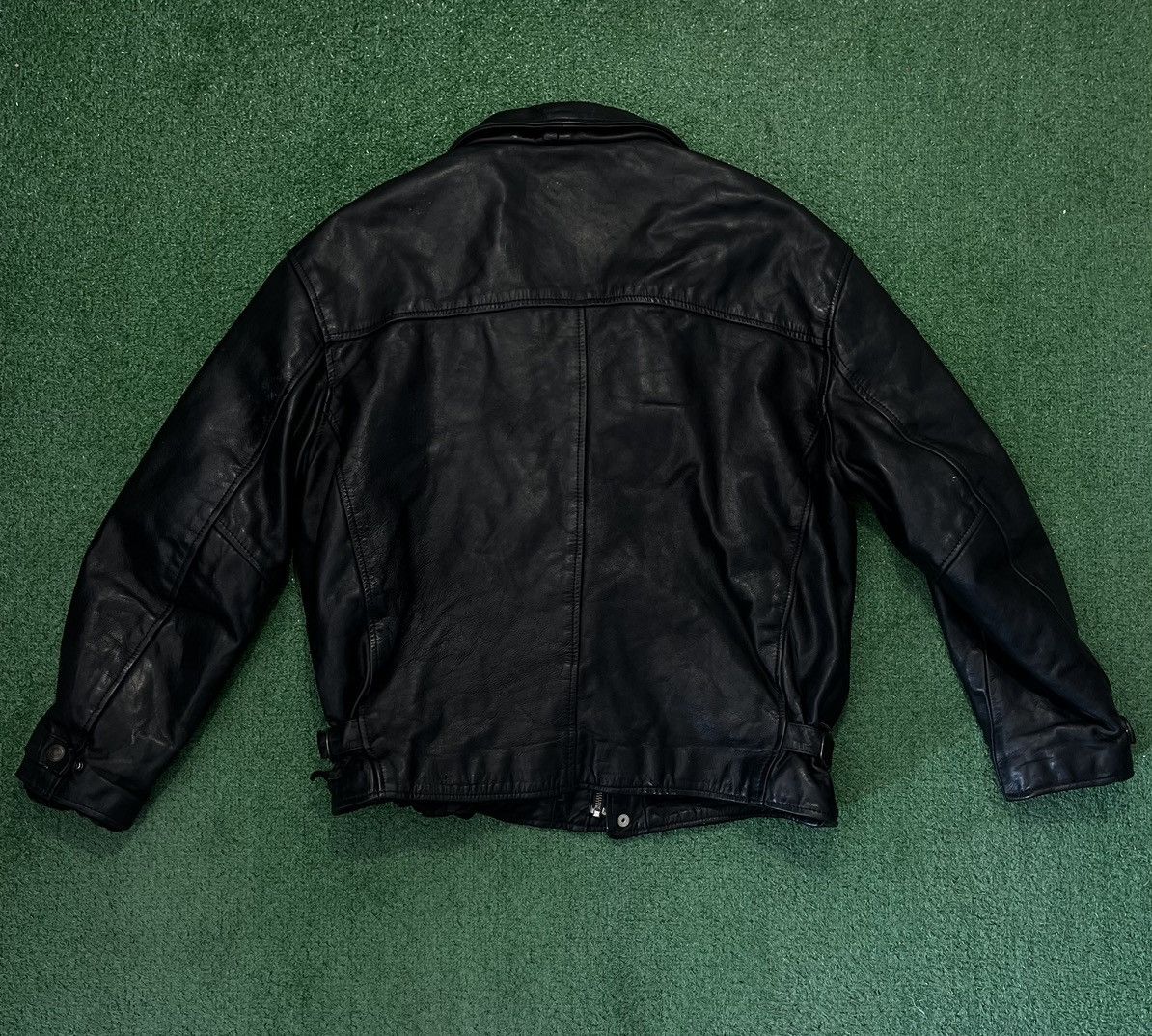 Leather × Vintage Real Leather Jacket Vintage 90s Black Size US L / EU 52-54 / 3 - 2 Thumbnail