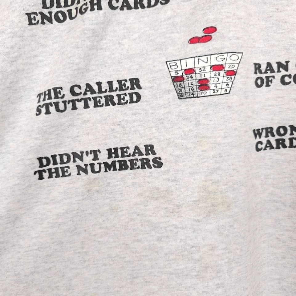 Hanes VINTAGE Hanes T-Shirt Mens XL Gray 90s Funny Humor Joke Bingo Excuse Shirt Size US XL / EU 56 / 4 - 4 Thumbnail