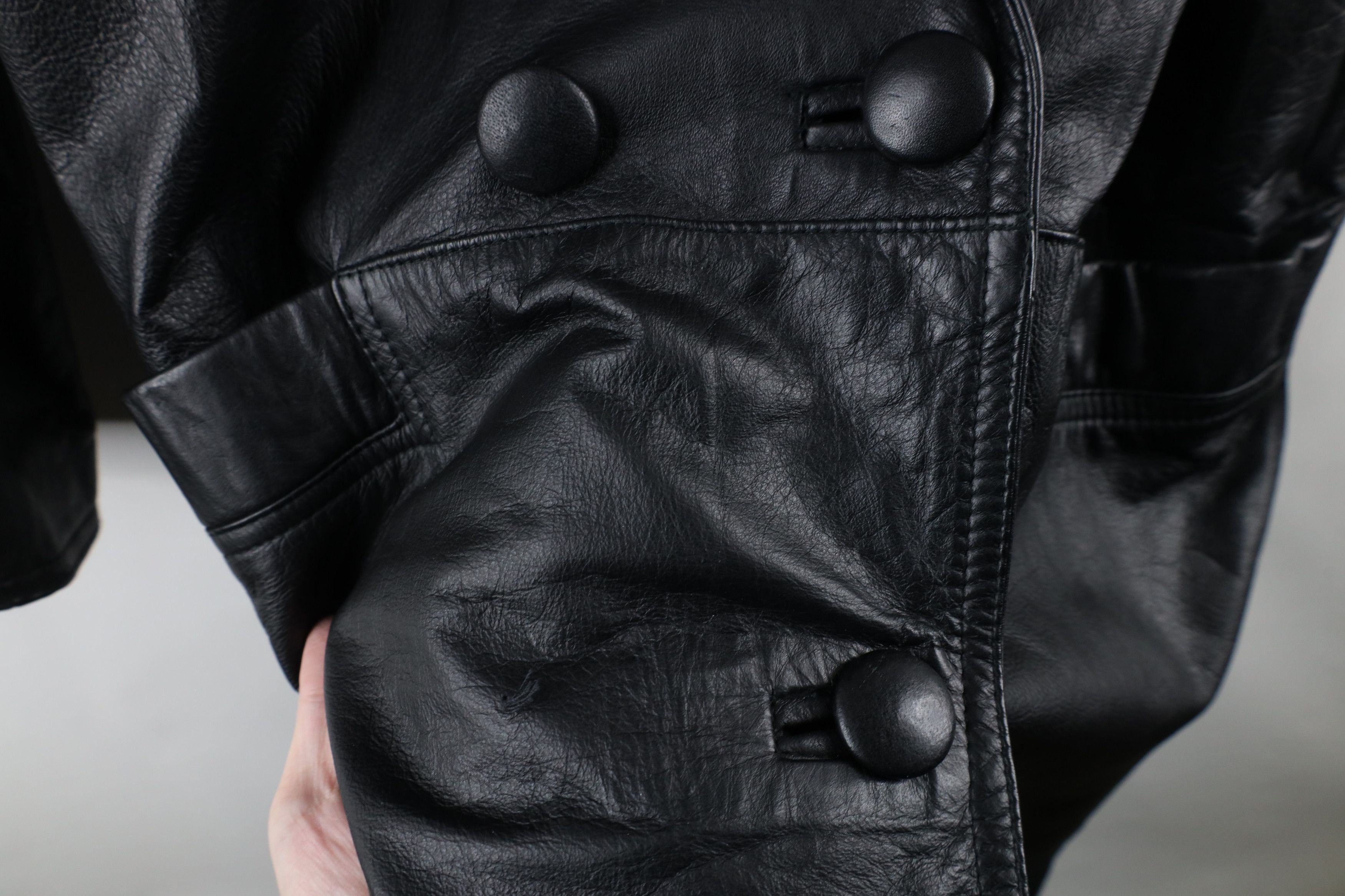 Vintage Vintage 90s Streetwear Gothic Leather Full Length Jacket Size L / US 10 / IT 46 - 5 Thumbnail