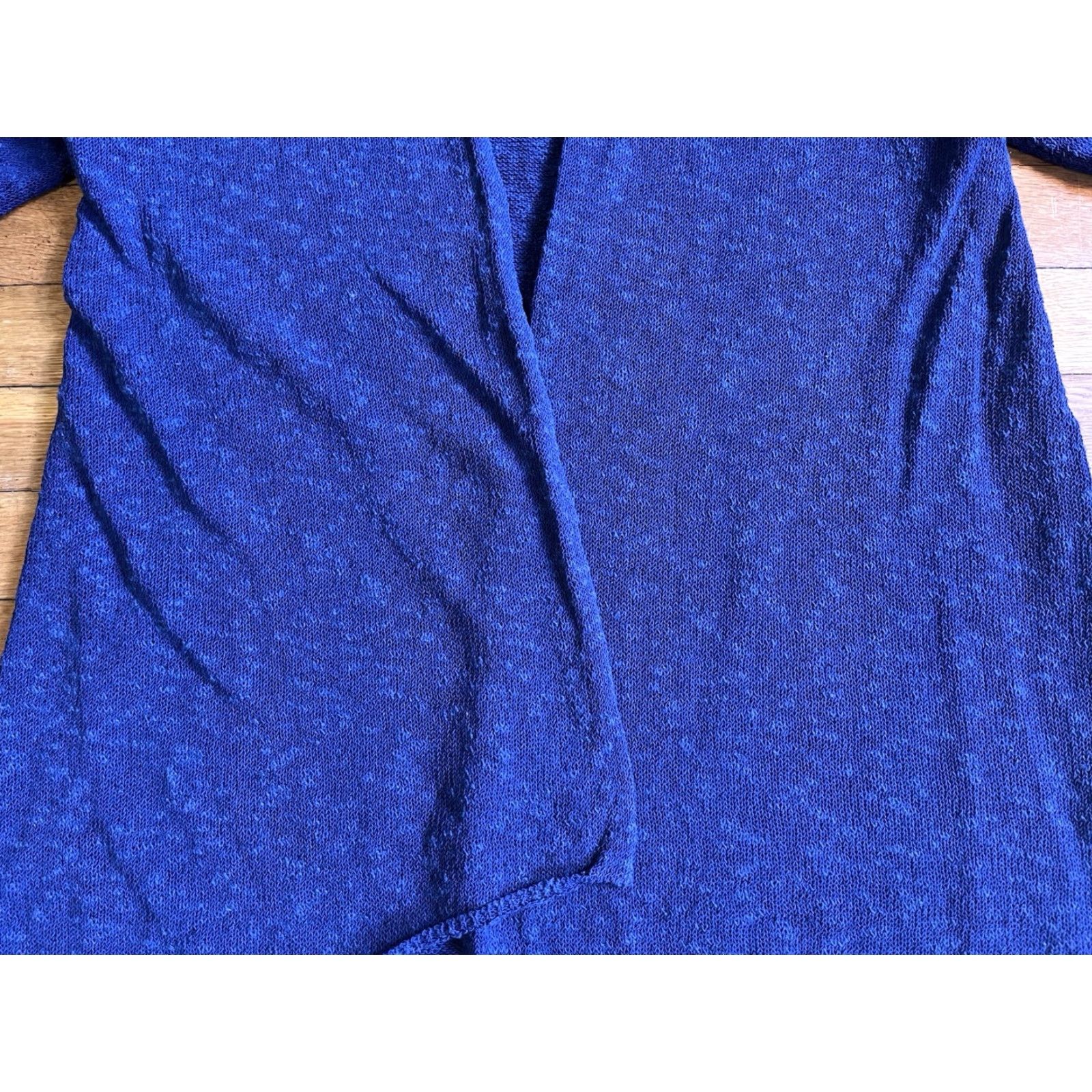Eileen Fisher VINTAGE? No. Eileen Fisher Blue Cardigan Women’s M Linen Blend Open Knit V-Neck Casual Business Bohemian Outdoor - Mens? Ladies? Size M / US 6-8 / IT 42-44 - 3 Thumbnail