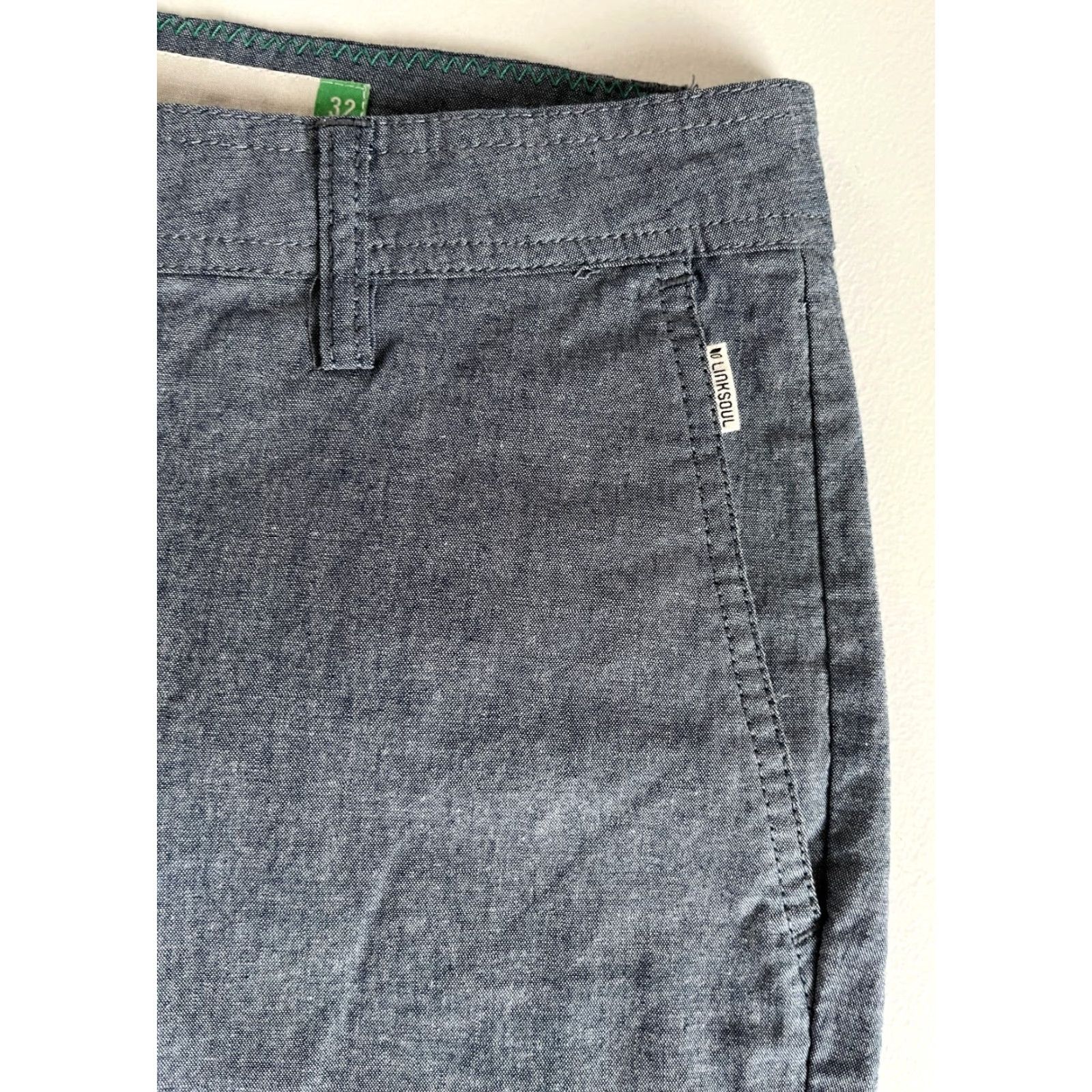Vintage VINTAGE Linksoul Men’s Chambray Pants Casual Chino Regular Lightweight 32 Blue Inseam 28" Size 32 Mens Size US 32 / EU 48 - 7 Thumbnail