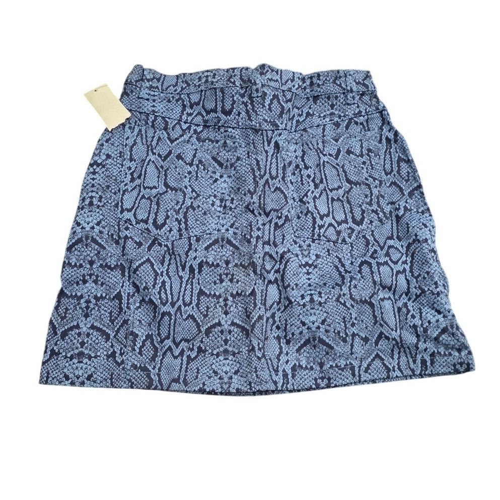 Old Navy Old Navy Blue Snakeskin Stretch Mini Skirt - Size 14 Size 36" / US 14 / IT 50 - 2 Thumbnail