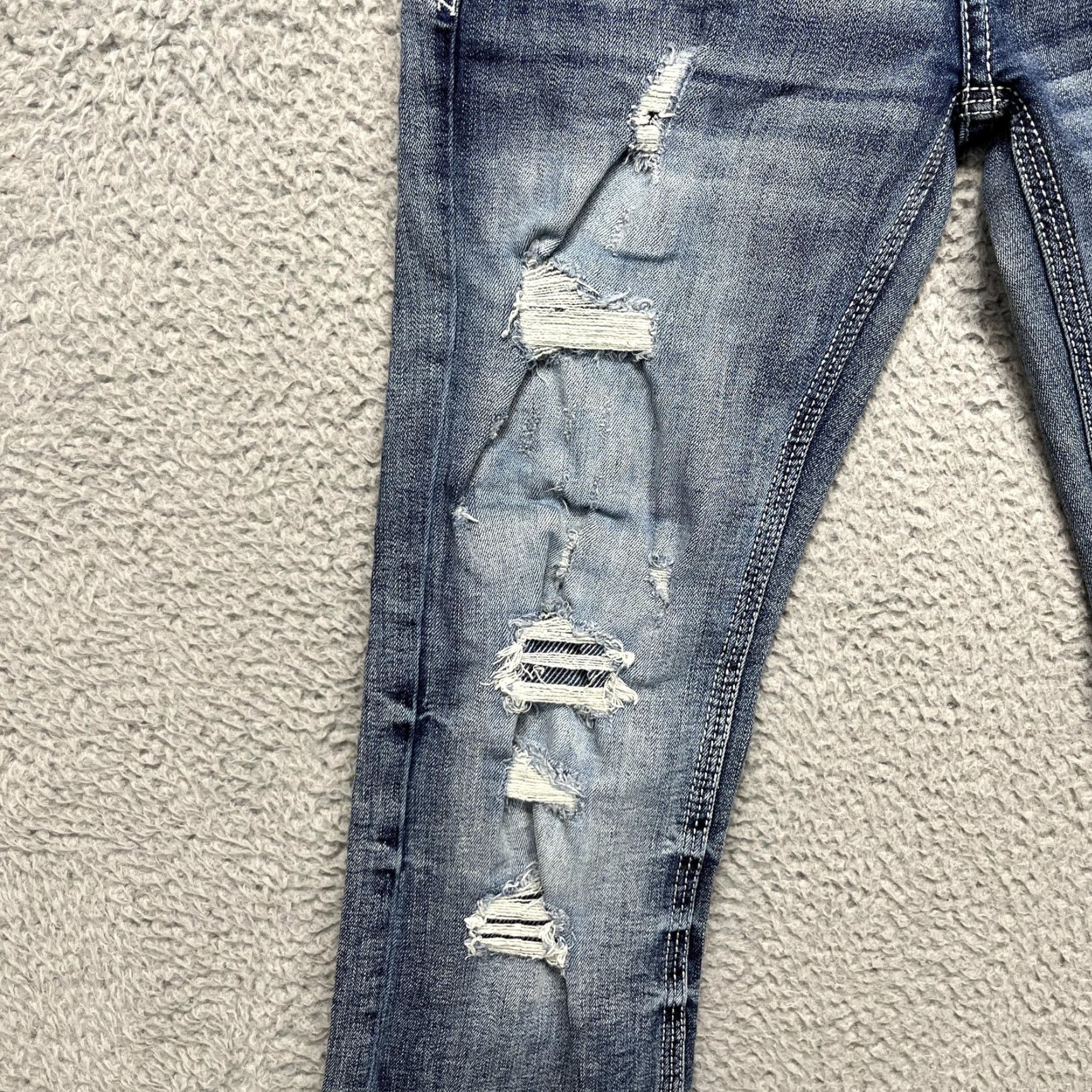 BKE BKE Aiden Jeans Mens 29x32 Distressed Medium Wash Stretch Straight Jeans Men Size US 29 - 4 Thumbnail