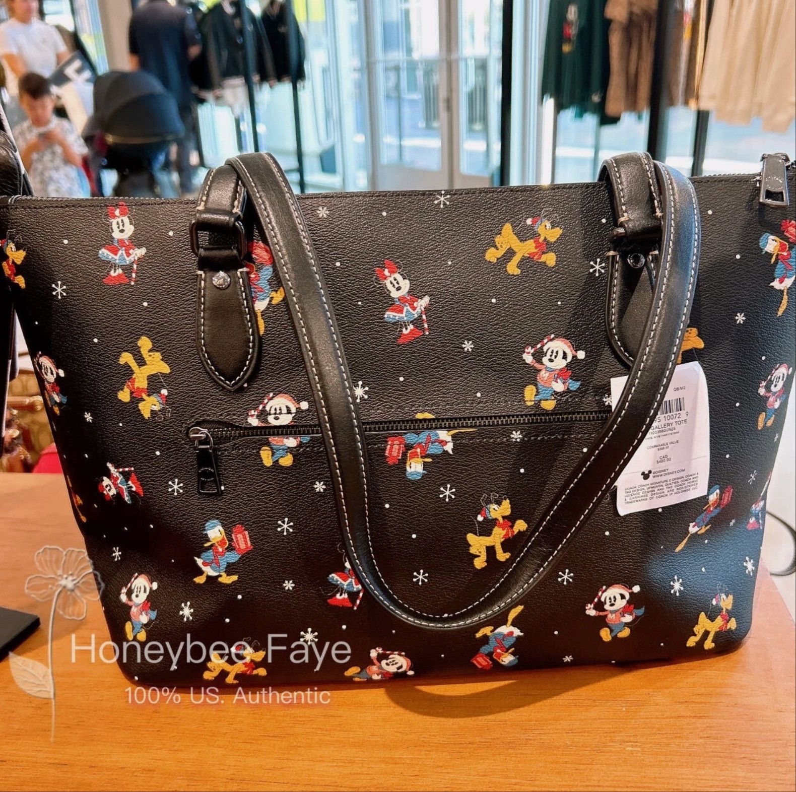 Coach NWT Disney X Coach Gallery Tote With Holiday Print CM189 Size ONE SIZE - 2 Thumbnail