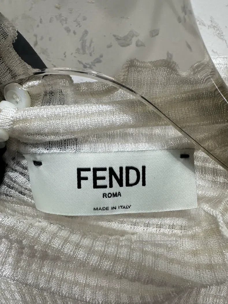 Fendi Fendi Beige Flower Edge Long Sleeve Size S / US 4 / IT 40 - 5 Thumbnail