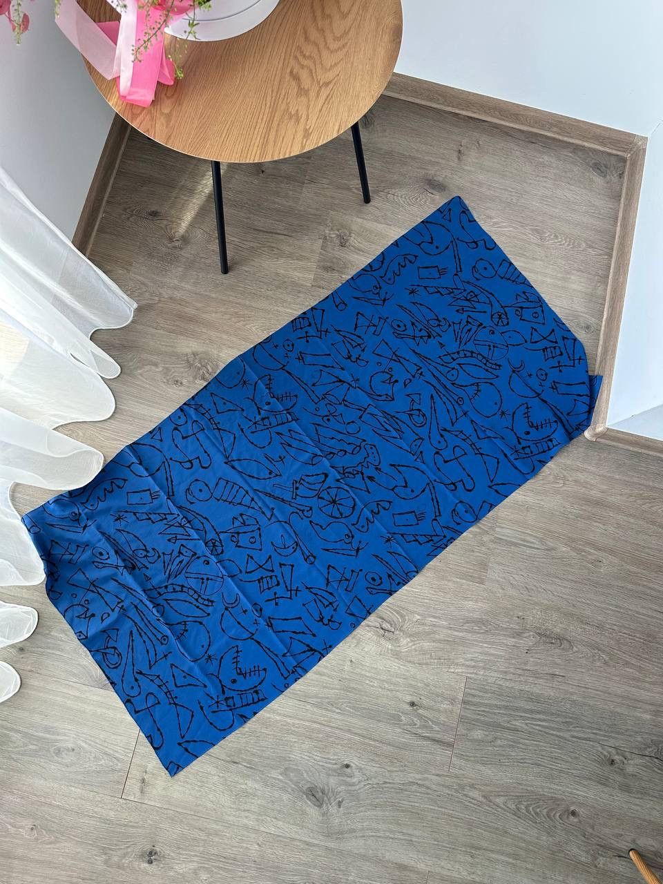 Japanese Brand × Vintage Vintage Japanese Fabric Fortune Zurich Blue Scarf Size ONE SIZE - 5 Thumbnail