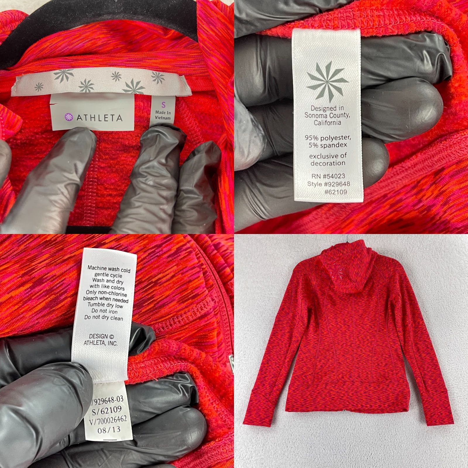Athleta Athleta Jacket Womens Small Orange Space Dye Full Zip Hoodie Stretch Size S / US 4 / IT 40 - 9 Thumbnail