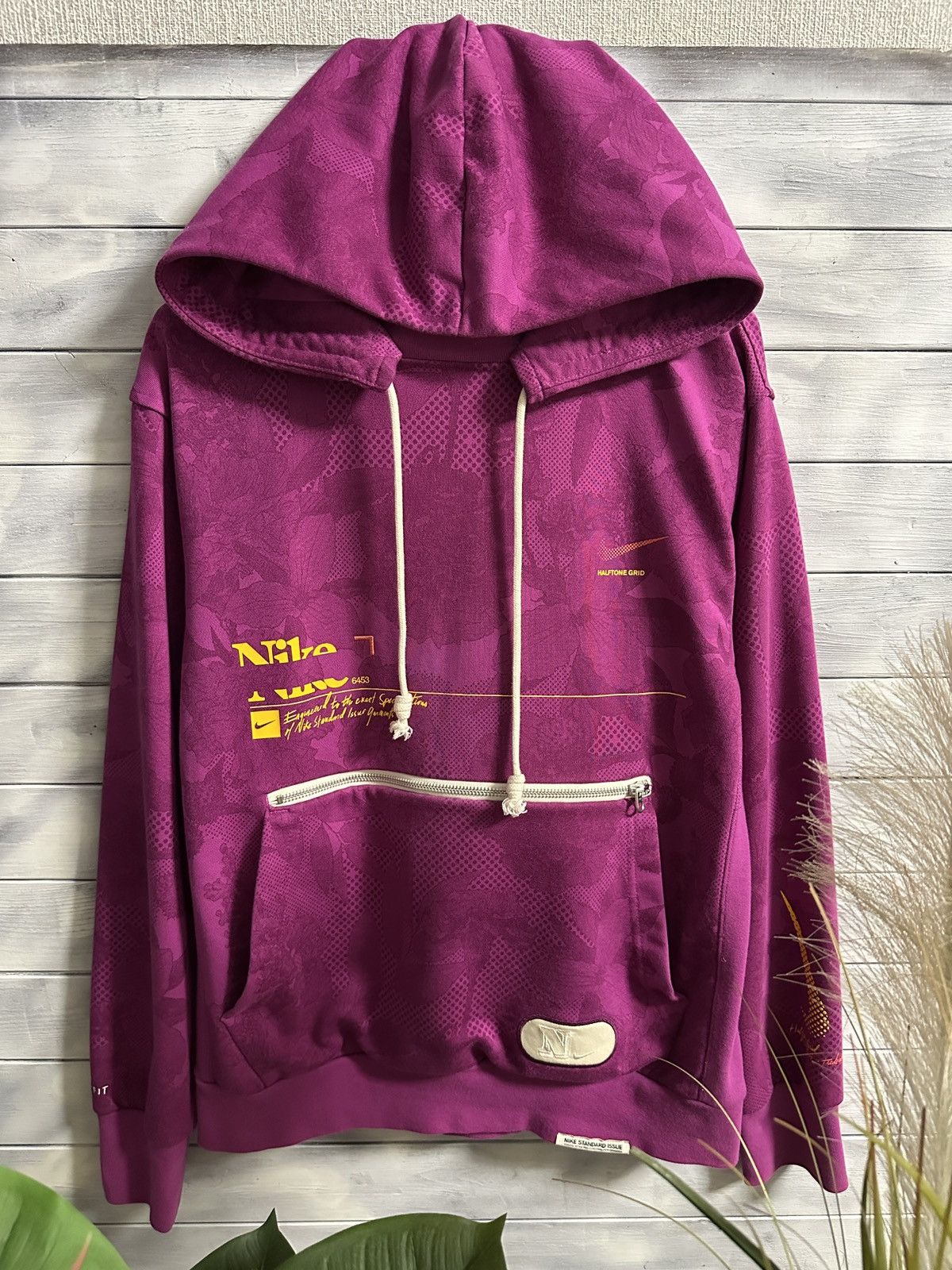 Nike Rare Hoodie Nike Halftone Grid Flowers Big Logo Swoosh Size US S / EU 44-46 / 1 - 1 Thumbnail