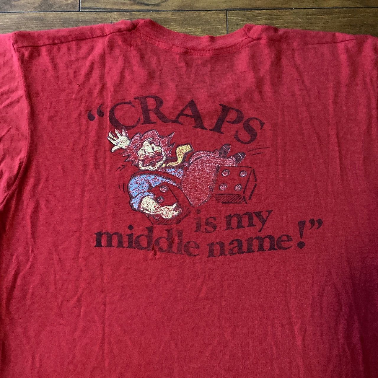 Vintage 80s Paper thing 50/50 t shirt thrashed red single stitch Size US L / EU 52-54 / 3 - 3 Thumbnail