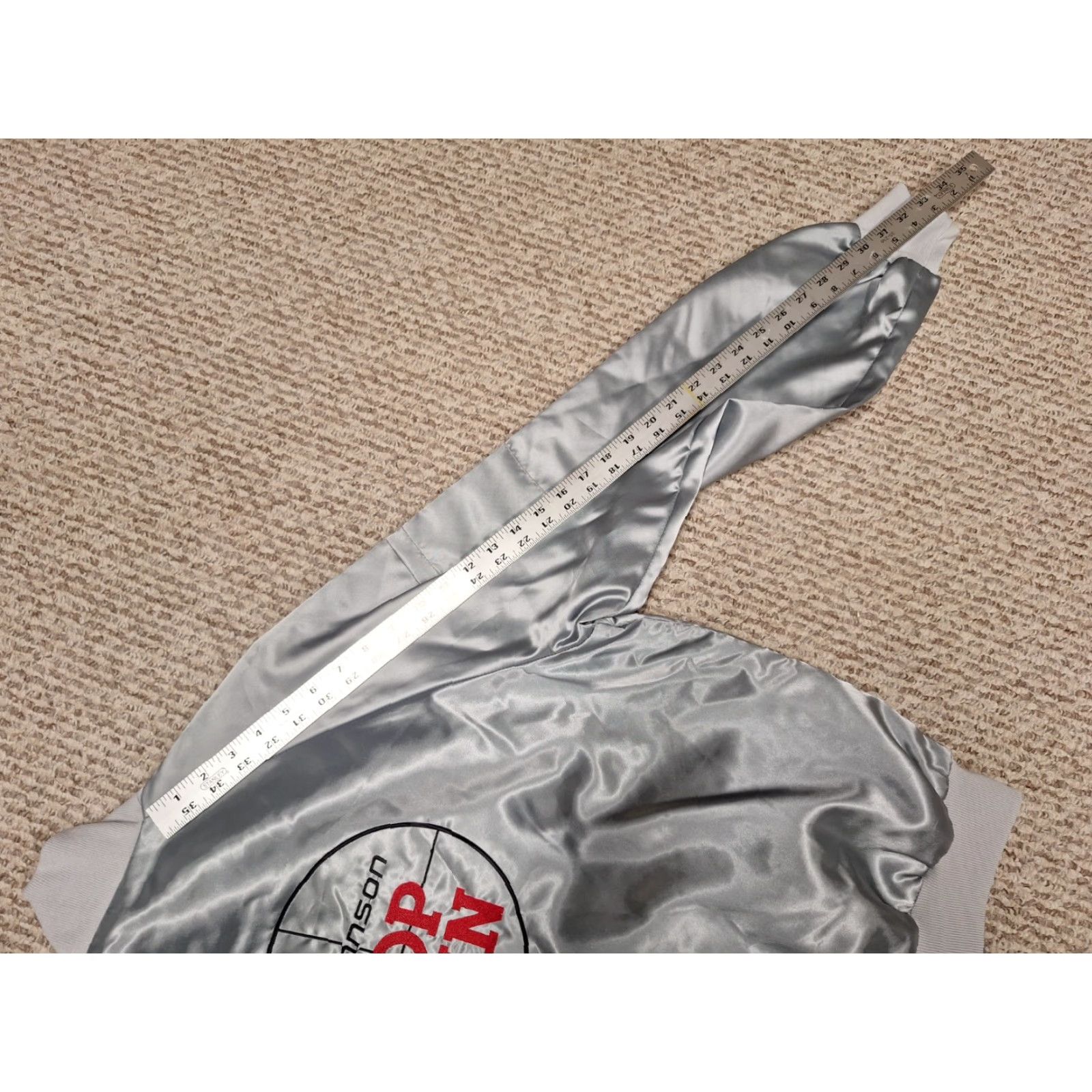 Champion VINTAGE 80s Satin Jacket Johnson Outboards Ohau Hawaii Champion Top Gun Men M Gray Satin Jacket - 80s Theme Mens Size US M / EU 48-50 / 2 - 6 Thumbnail