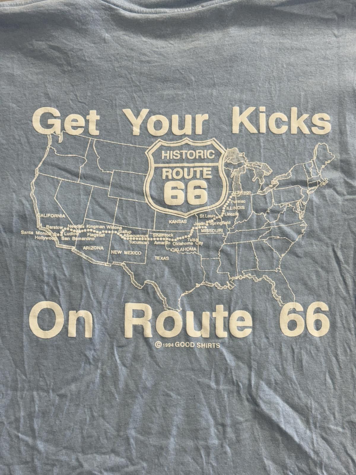 Designer Historic Route 66 T-shirt Get Your Kicks USA Road Map L Size US L / EU 52-54 / 3 - 5 Thumbnail