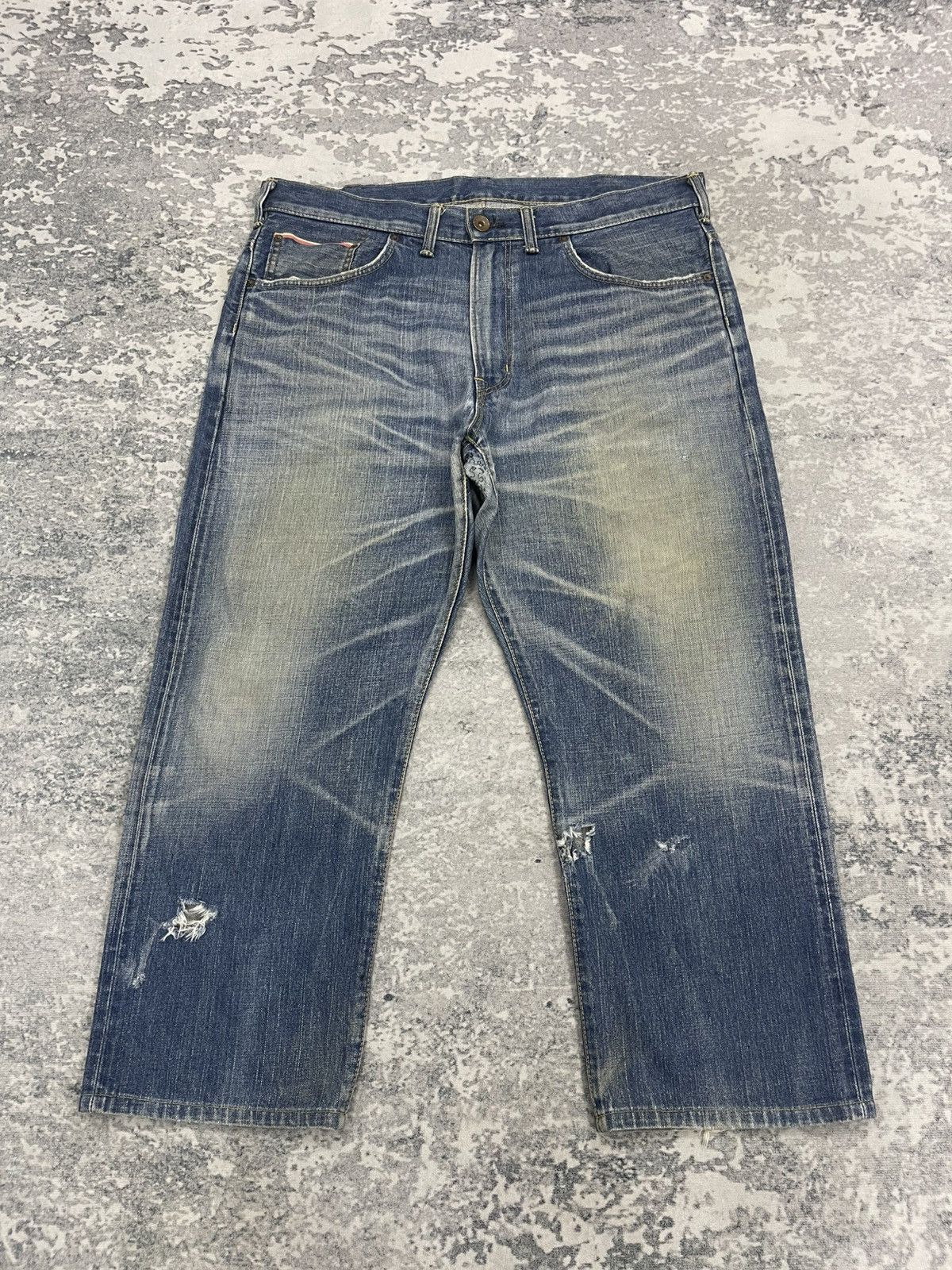 Edwin Vintage Edwin Distressed Salvage denim pants Size US 38 / EU 54 - 1 Thumbnail