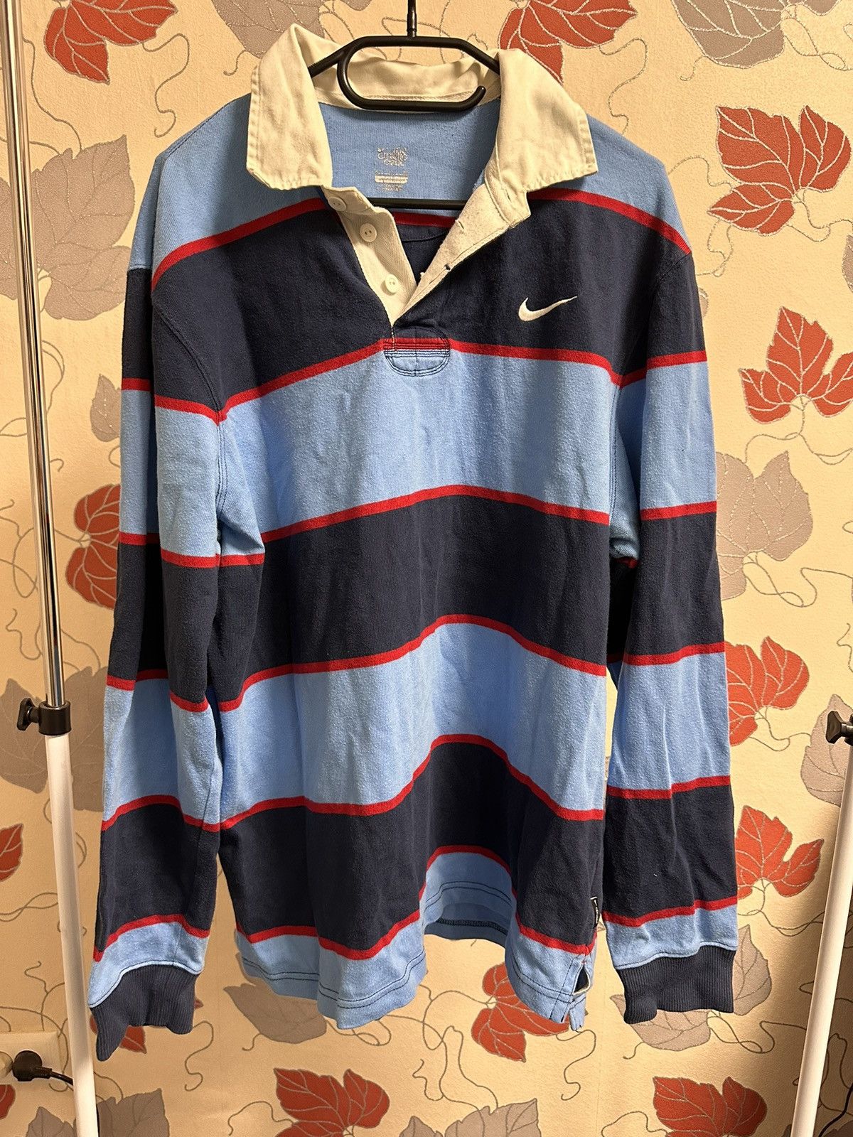 Nike NIKE Rugby Shirt Long Sleeve Striped Size US XL / EU 56 / 4 - 1 Thumbnail