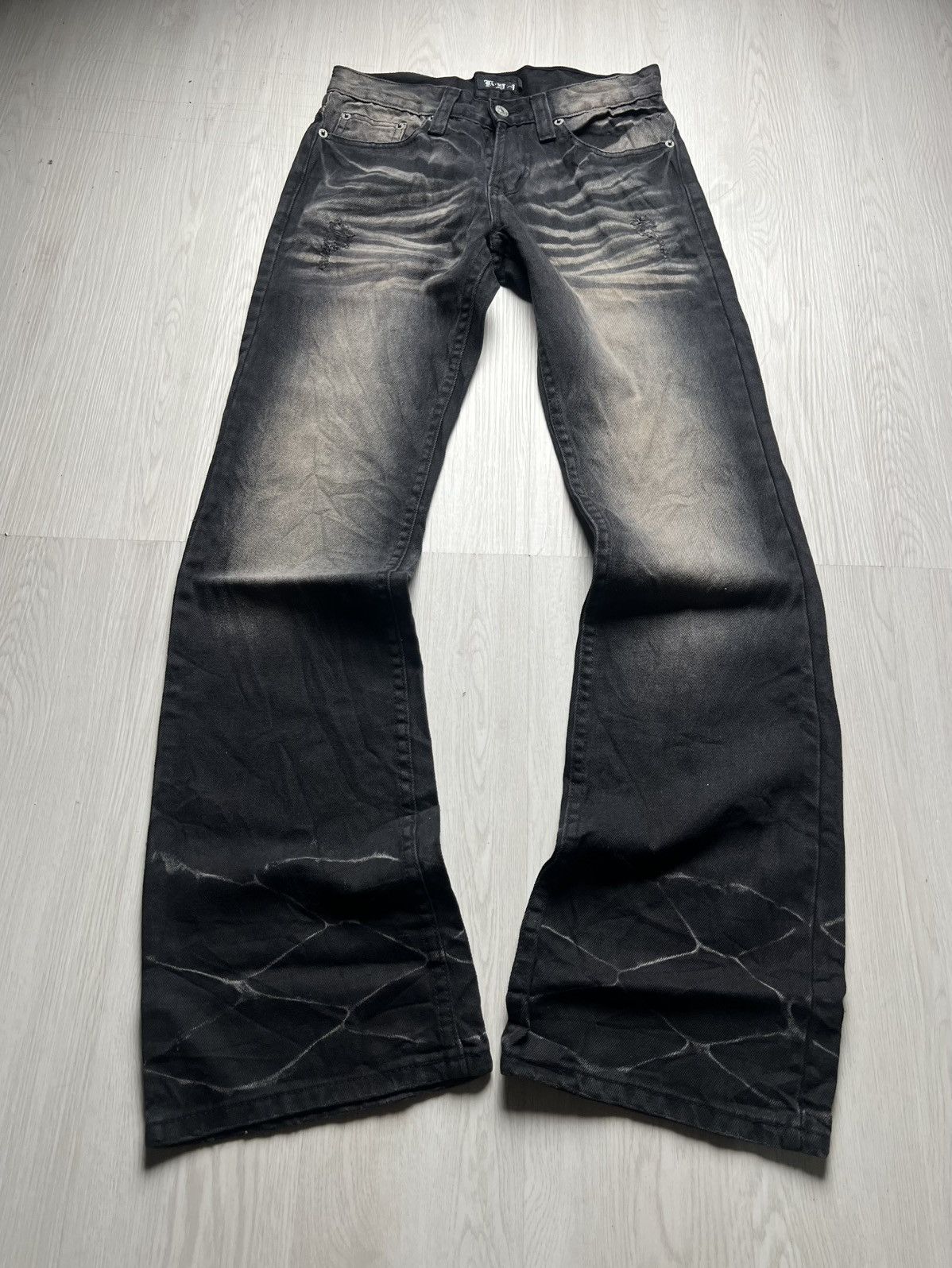 Tornado Mart KUI Whiskered Mudwash Flared Denim Size US 30 / EU 46 - 1 Thumbnail