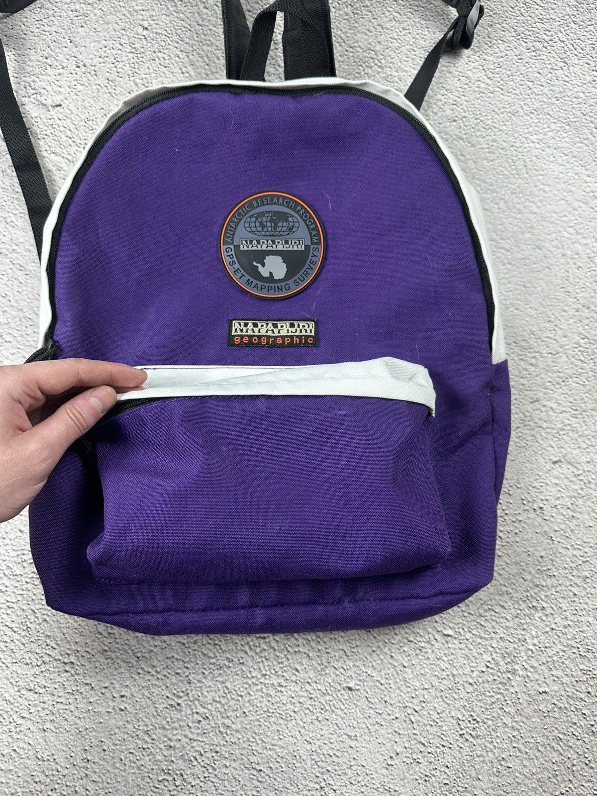 Napapijri VTG Napapijri Backpack Y2K Bag Hype Crazy Logo Patch Style Size ONE SIZE - 6 Thumbnail