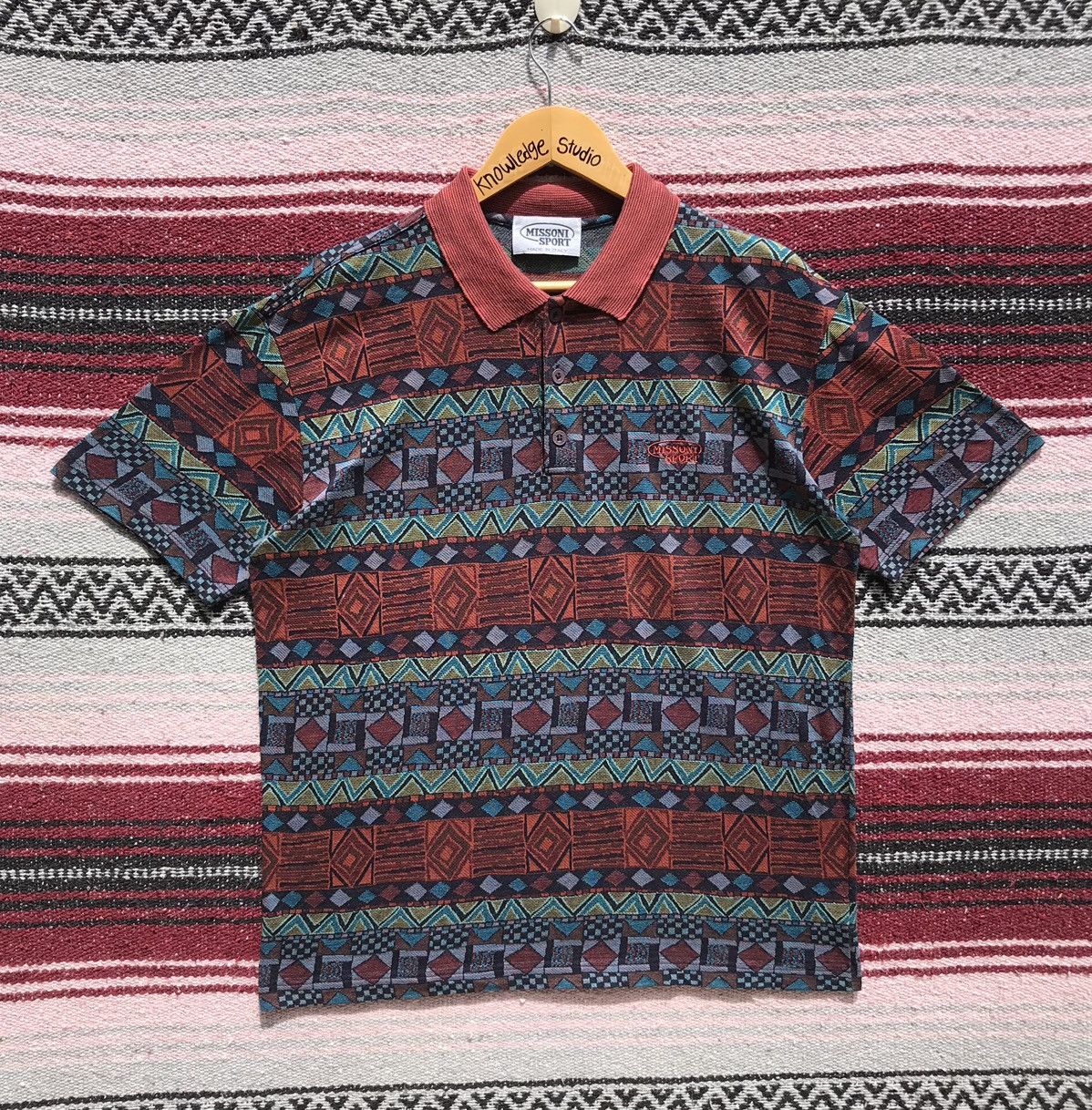Missoni Vintage Missoni Sports Ethnic Wind Polo Tees Missoni Italy Size US S / EU 44-46 / 1 - 1 Thumbnail