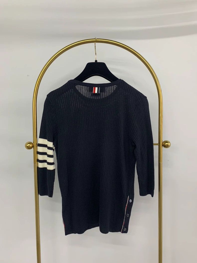 Thom Browne Thom Browne Black and blue striped knit sweater Size XS / US 0-2 / IT 36-38 - 3 Thumbnail