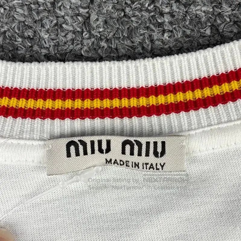 Miu Miu Miu Miu White Cotton T-Shirt for Women . Size XS / US 0-2 / IT 36-38 - 4 Thumbnail