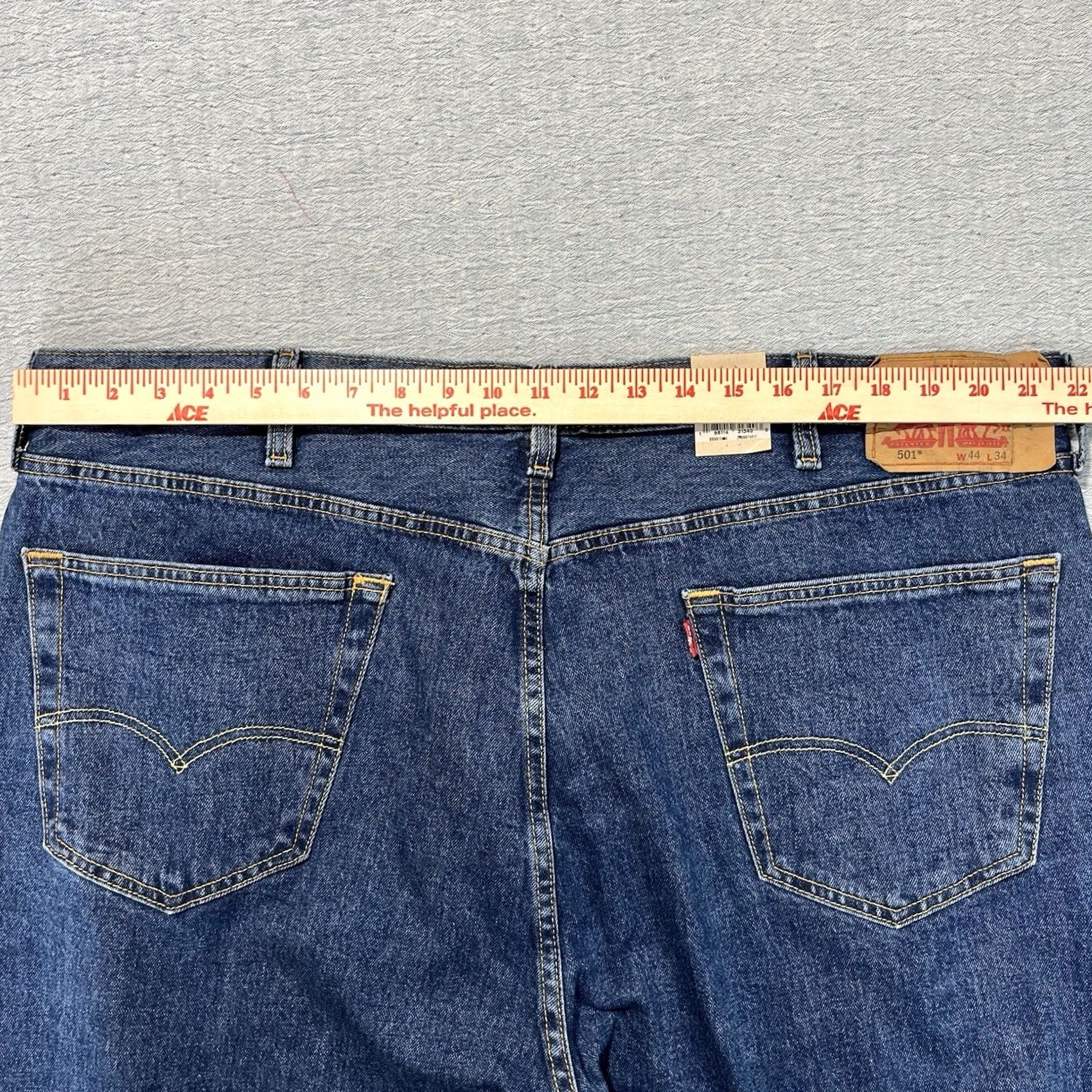 Levi's VINTAGE? LEVI'S 501 Jeans Mens 501 Original Straight Jeans Regular Button Fly Stretch 44X34 Blue Denim NWT Size US 44 / EU 60 - 7 Thumbnail