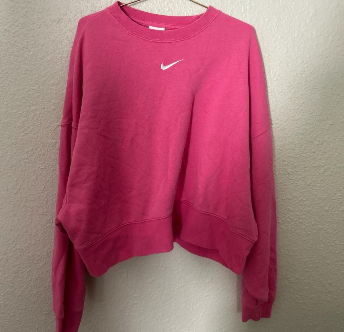 Nike Pink Nike Cropped Sweatshirt | Sporty Cozy Hoodie Crewneck Size S / US 4 / IT 40 - 1 Thumbnail