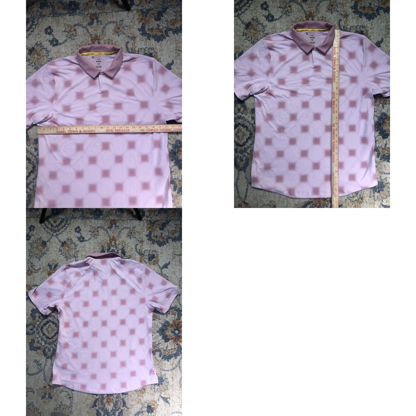 Under Armour Under Armour Curry Polo Shirt Mens L Pink Geometric Performance Short Sleeve Size US L / EU 52-54 / 3 - 8 Thumbnail
