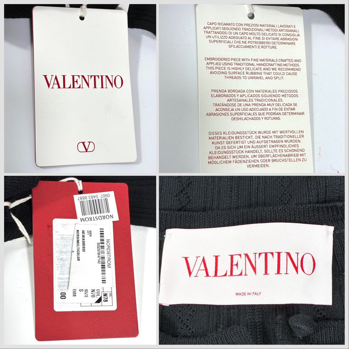 Valentino Valentino Garavani Floral Embroidered Wool Cardigan S Black Size S / US 4 / IT 40 - 11 Thumbnail