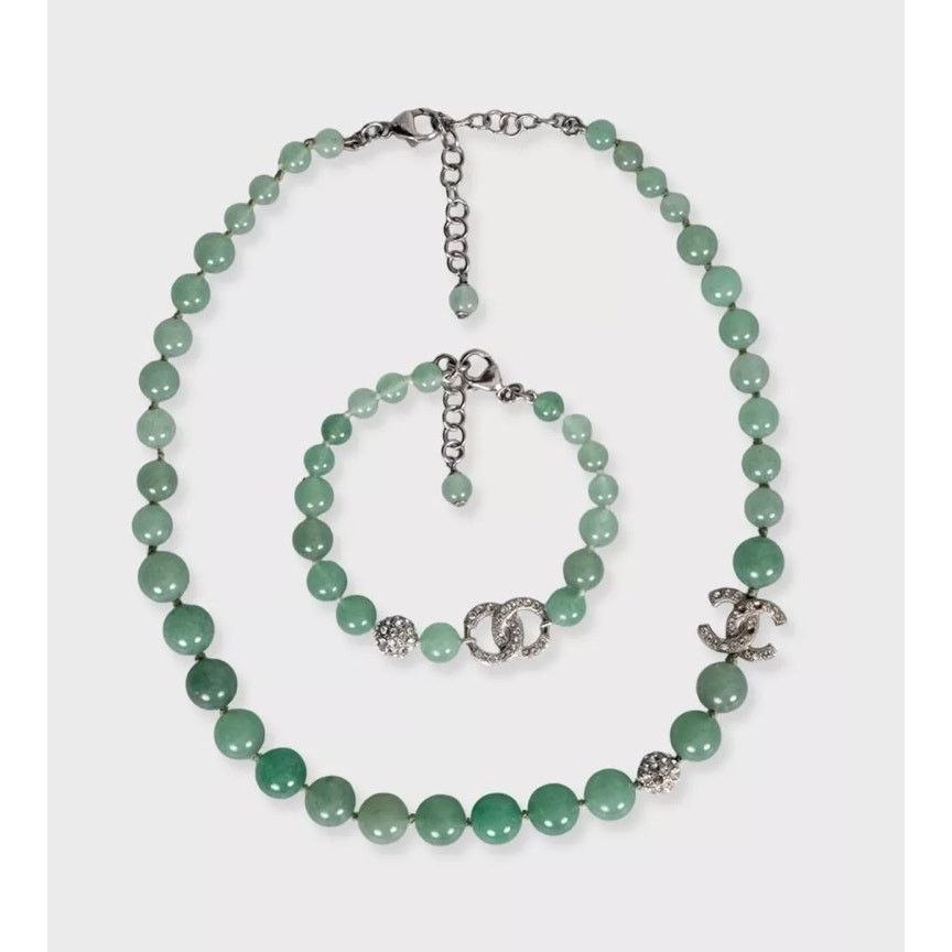 Chanel Chanel Spring/Summer 2015 Green Necklace & Bracelet Set Size ONE SIZE - 1 Thumbnail