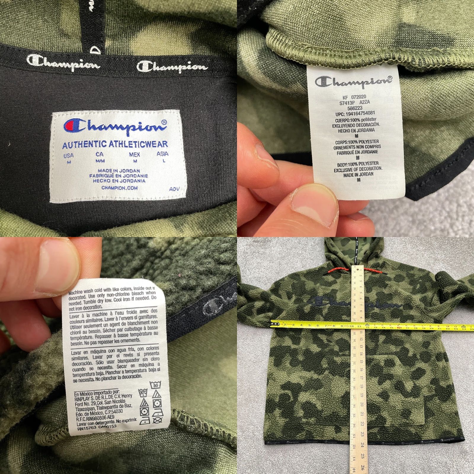 Champion Champion Hoodie Men Medium Green Camouflage Fleece Sherpa Pullover All Seasons Jacket? Size US M / EU 48-50 / 2 - 8 Thumbnail