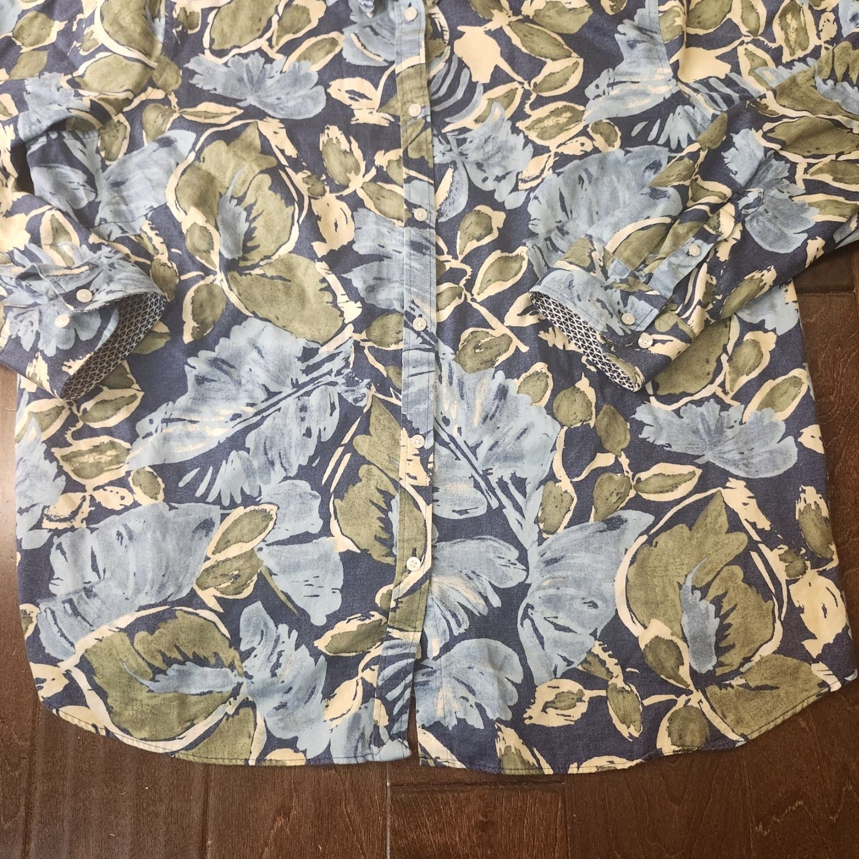 Chaps Chaps Button-Up Shirt Mens 2X Floral Hawaiian Blue Multicolor Casual Shirt 3/4 Sleeve Size US XXL / EU 58 / 5 - 3 Thumbnail