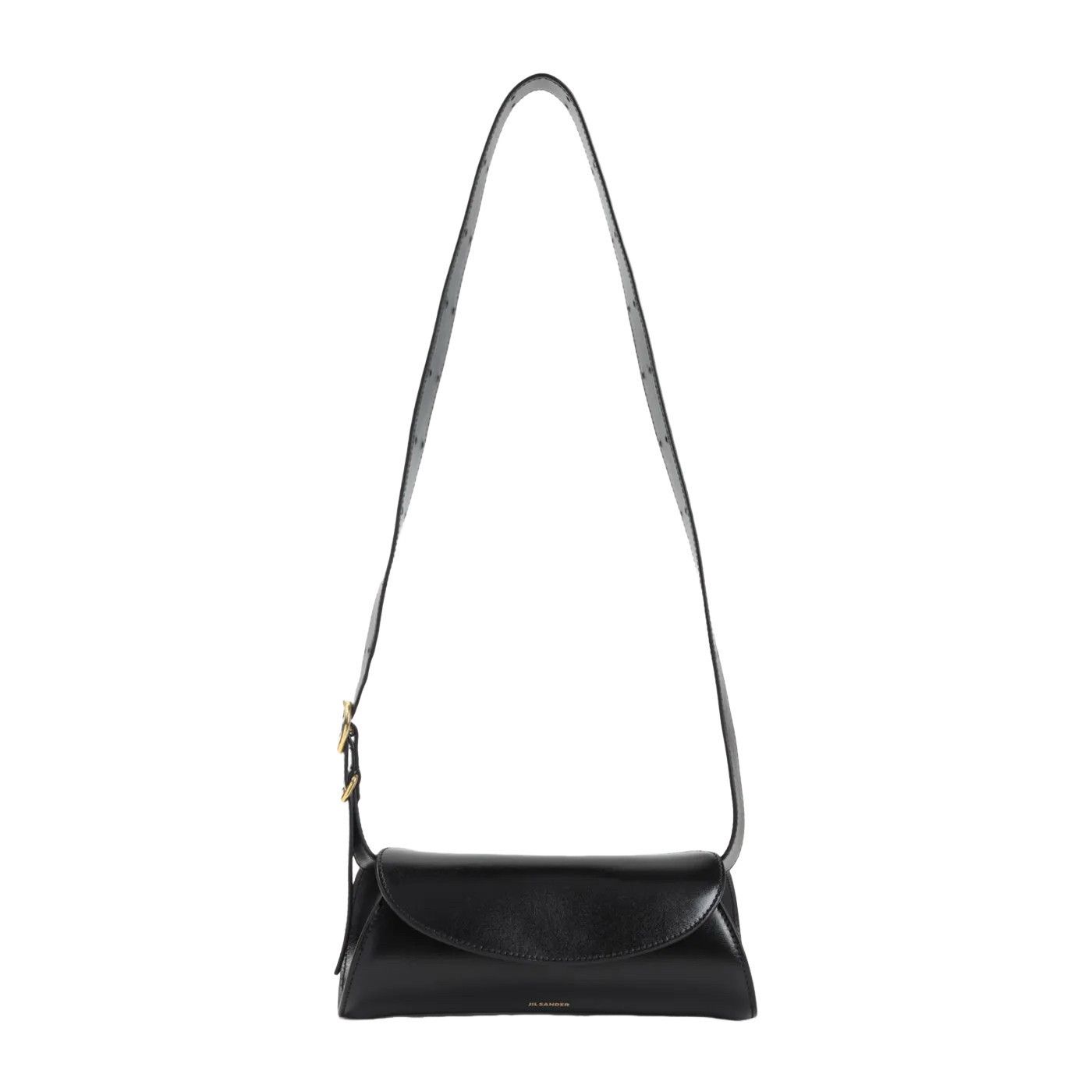 JIL SANDER Cannolo Mini Black Leather Shoulder Bag New & Aut