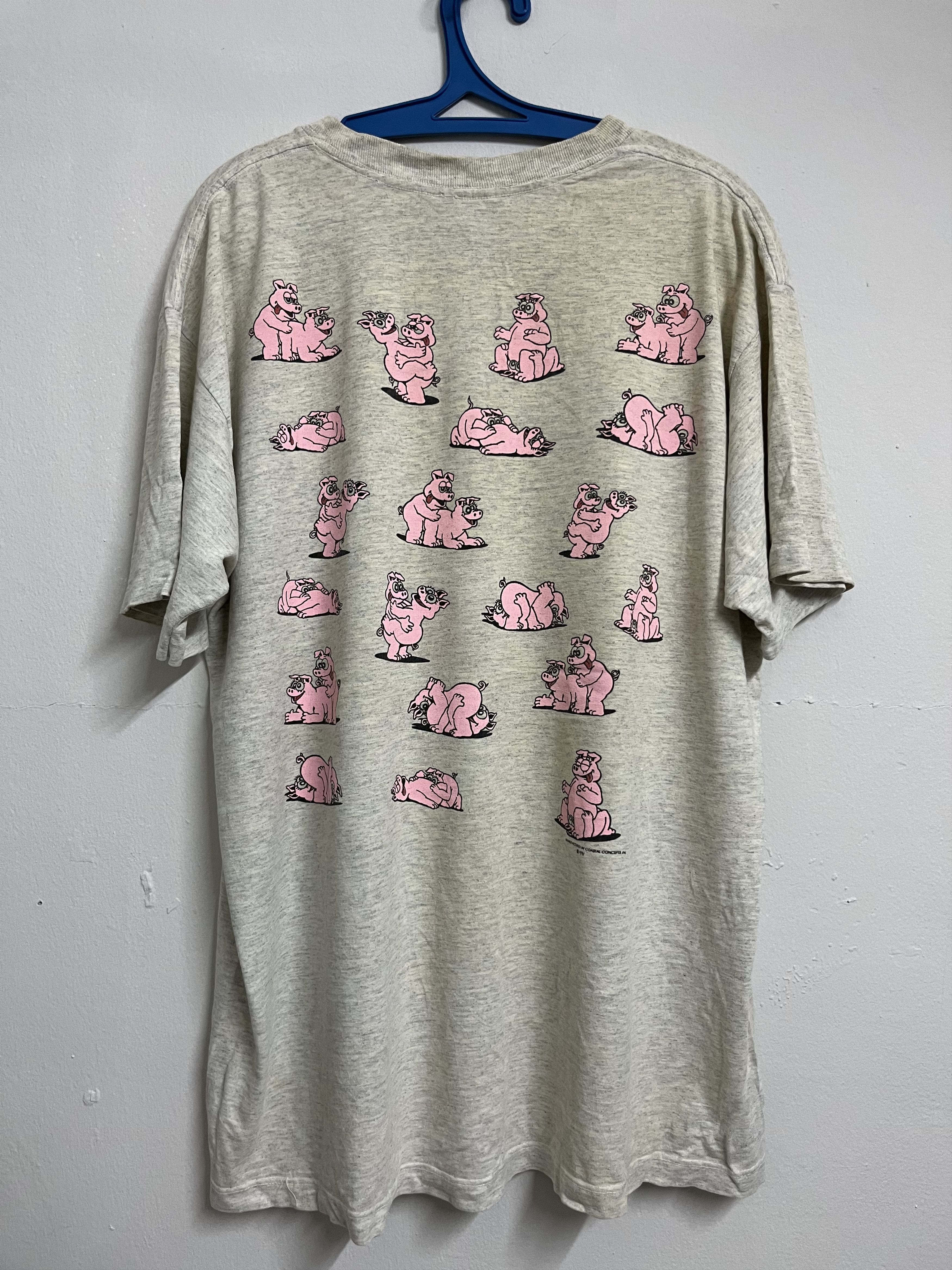 Band Tees 🔥 90s COASTAL CONCEPTS Pink PIGGY SEX Intercourse Naked Tee Size US XL / EU 56 / 4 - 7 Thumbnail