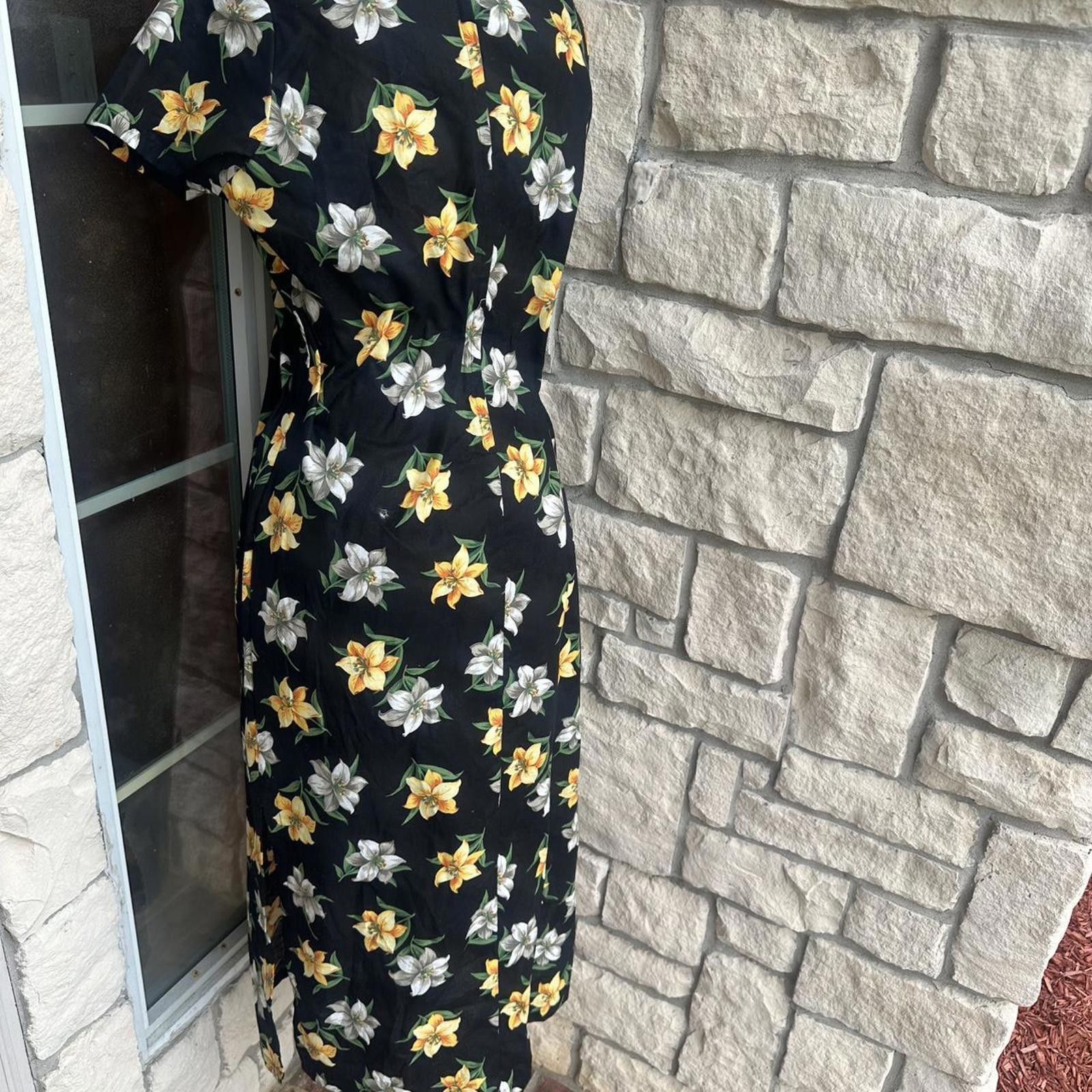 AlphaStyle Ho Aloha Vintage Floral Dress, Medium Size M / US 6-8 / IT 42-44 - 2 Thumbnail