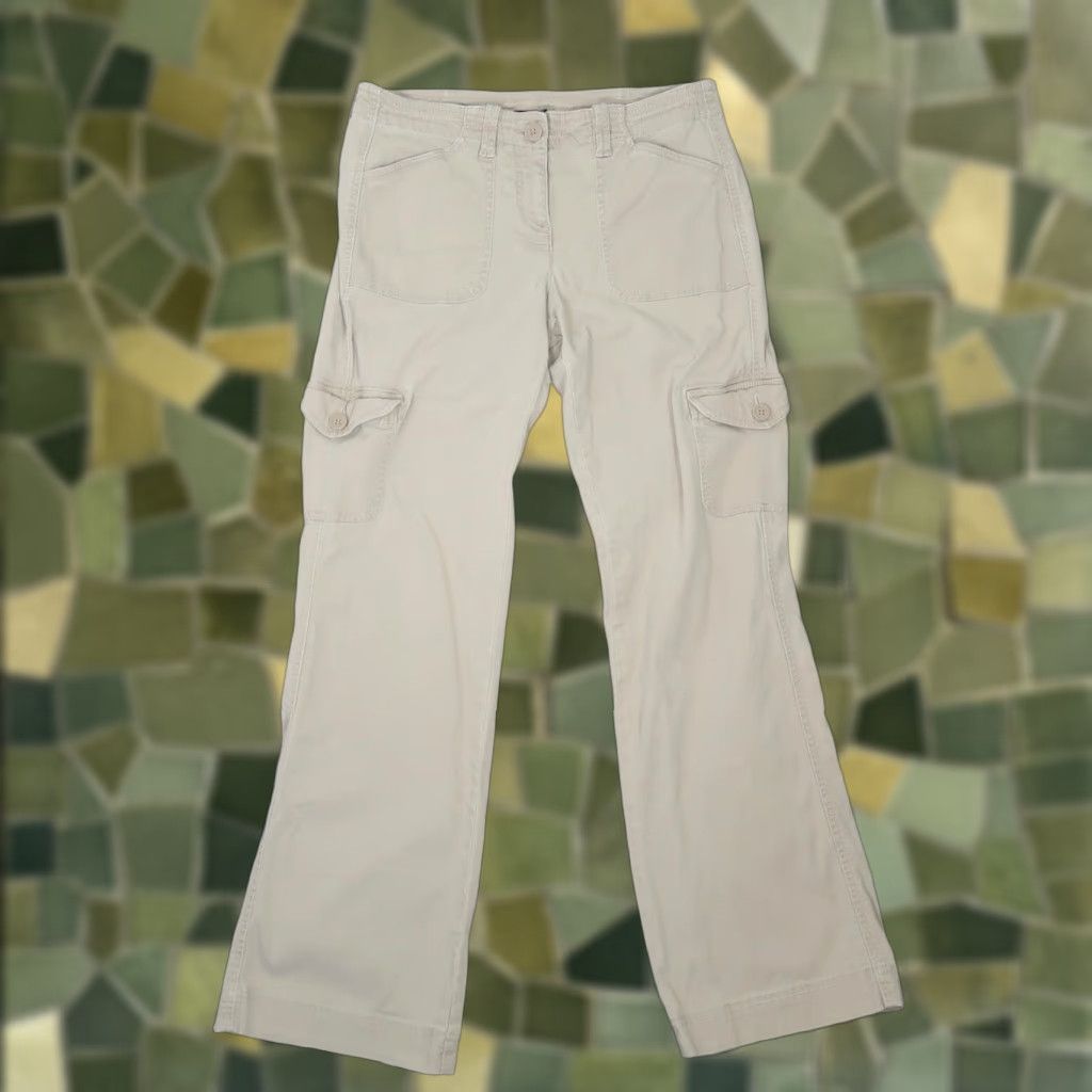 Vintage VINTAGE 90s New York & Company khaki tan low rise cargo bootcut flare pants 6 Size 29" - 1 Thumbnail