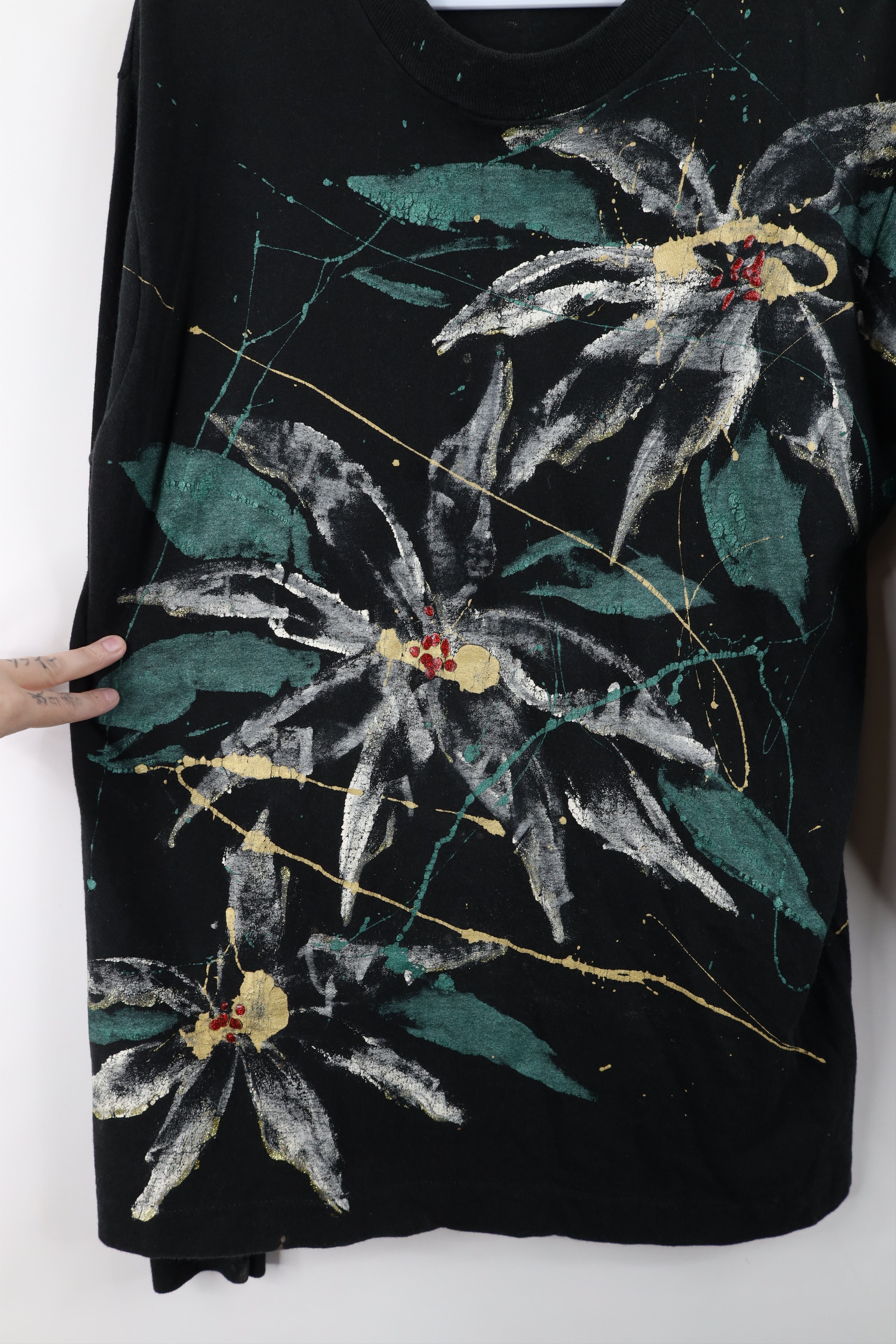 Vintage Vintage 90s Streetwear Flower Long Sleeve T-Shirt USA Size L / US 10 / IT 46 - 6 Thumbnail