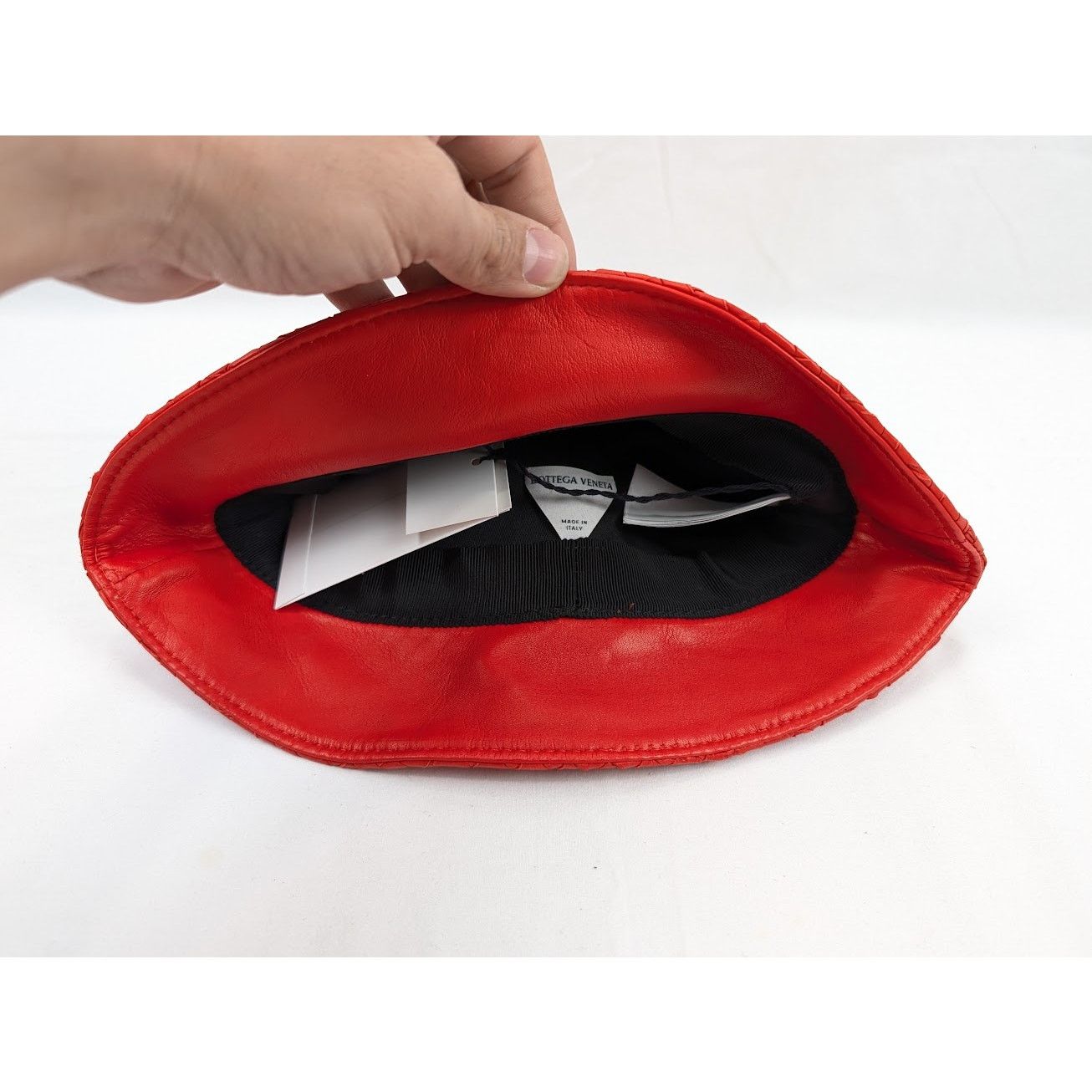 Bottega Veneta o1rshd1 Size: M / Nappa Intreccio Hat / Cap in Poppy Size ONE SIZE - 5 Thumbnail