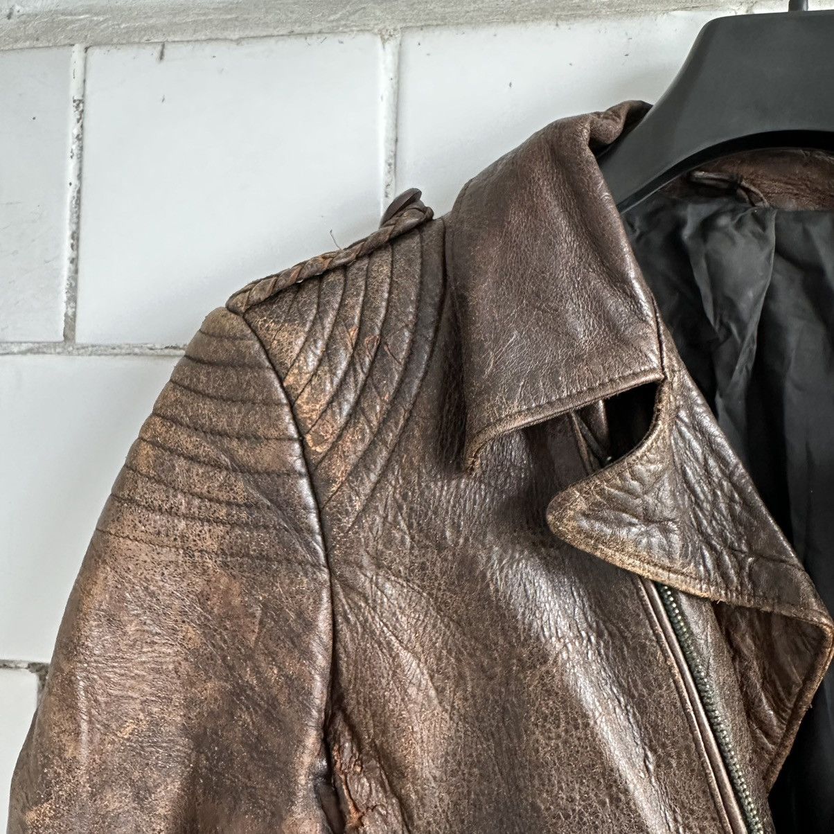 Other Vintage Moto Leather Jacket Distressed Y2K Style USA 90s Size US M / EU 48-50 / 2 - 8 Thumbnail