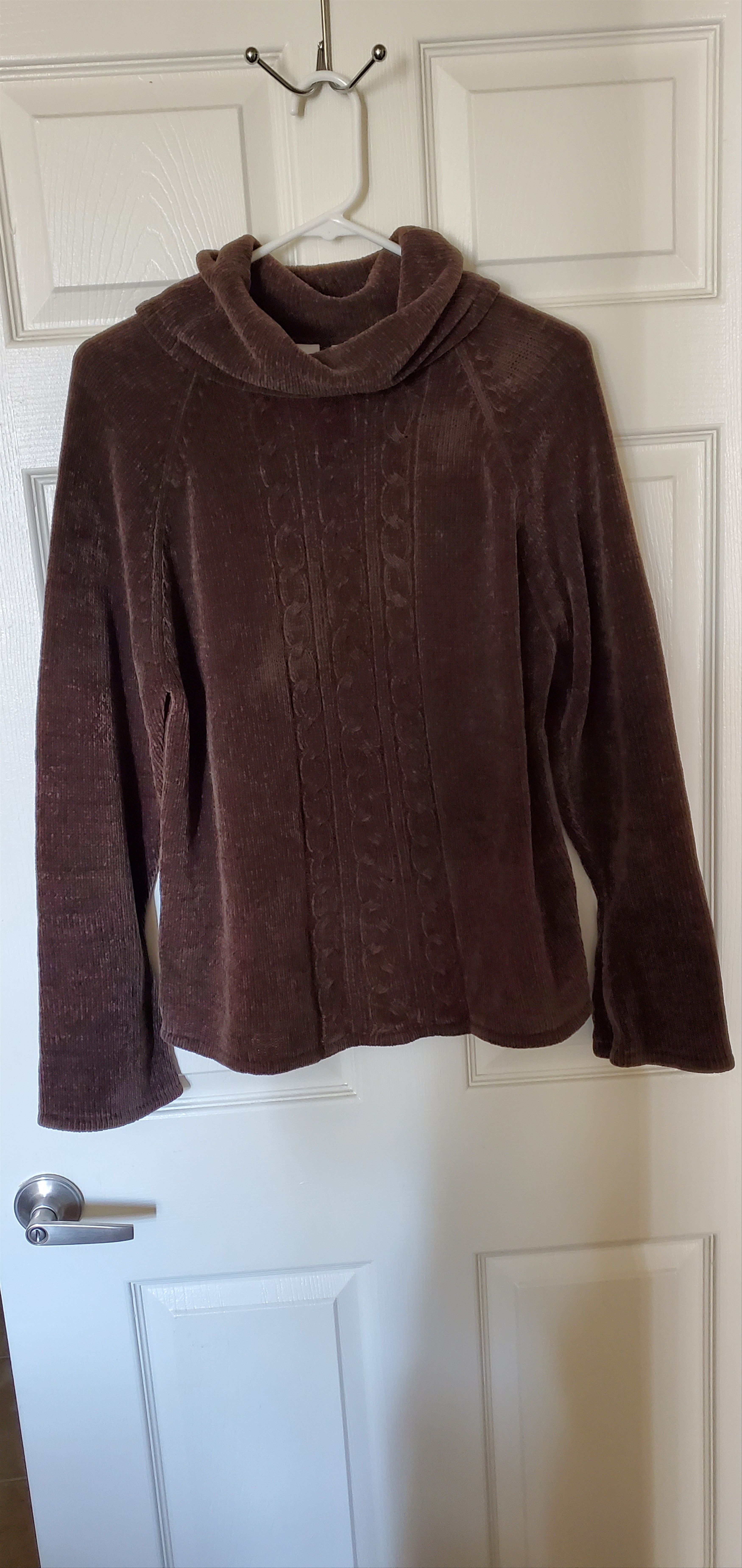 Vintage Vintage Brown Acrylic Chenille Smocked Turtleneck (size L) Size L / US 10 / IT 46 - 4 Thumbnail