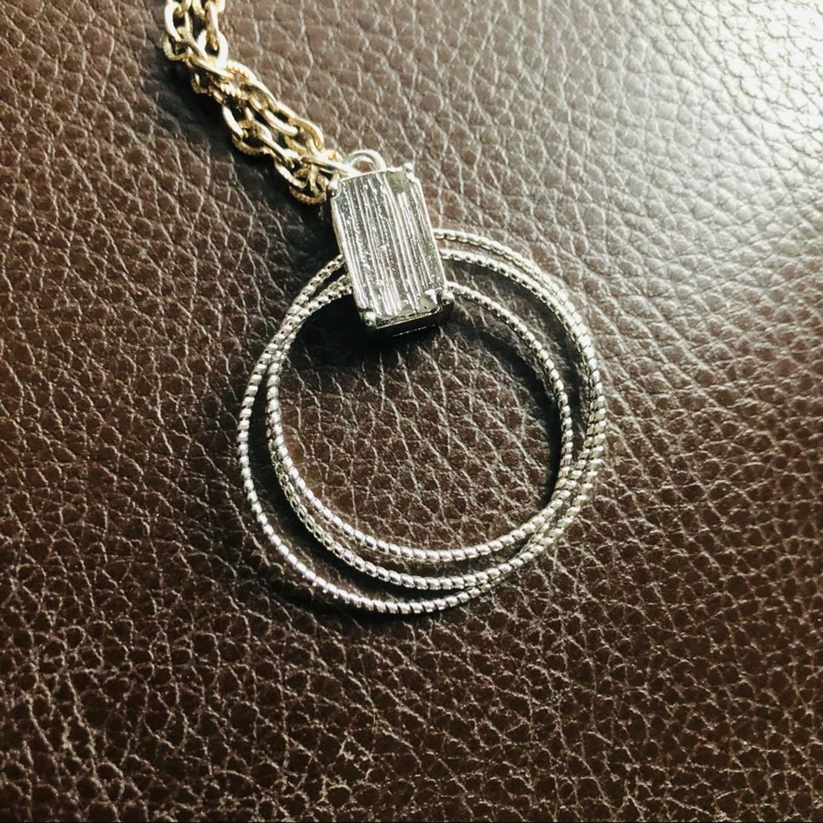Handmade Hand crafted repurpose sparkle silver loop necklace Size ONE SIZE - 8 Thumbnail