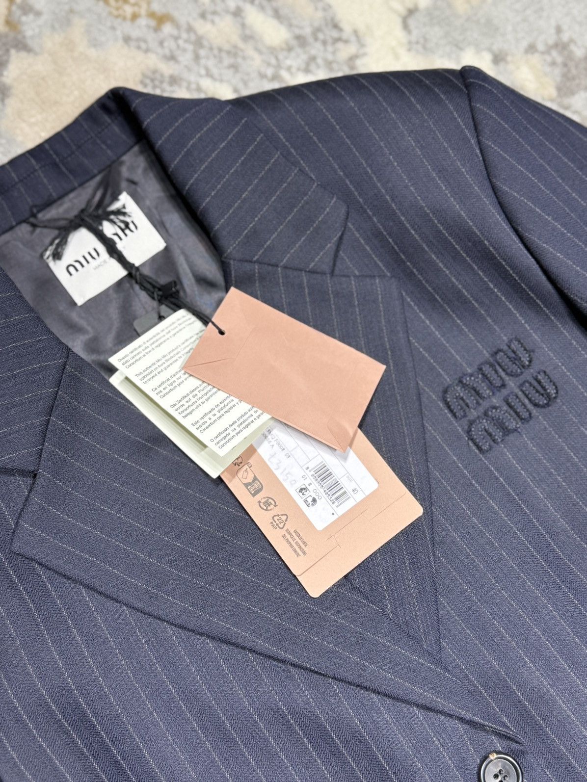 Miu Miu RARE Miu miu pinstripes single breasted coat Size US M / EU 48-50 / 2 - 7 Thumbnail