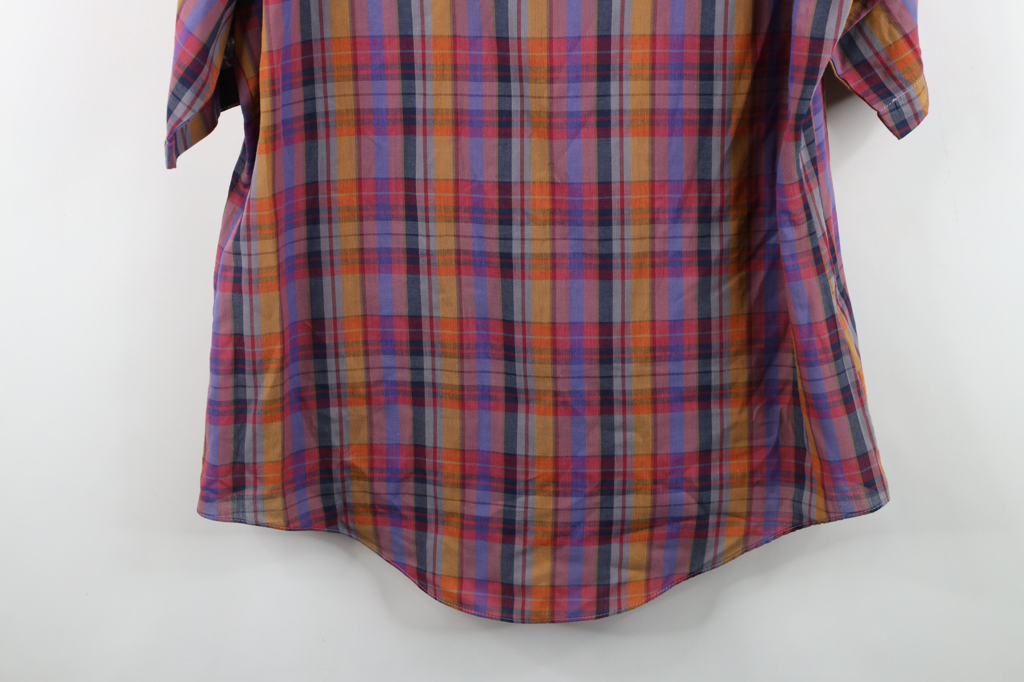 Vintage Vintage 70s Streetwear Rainbow Madras Plaid Button Shirt Size US L / EU 52-54 / 3 - 11 Thumbnail
