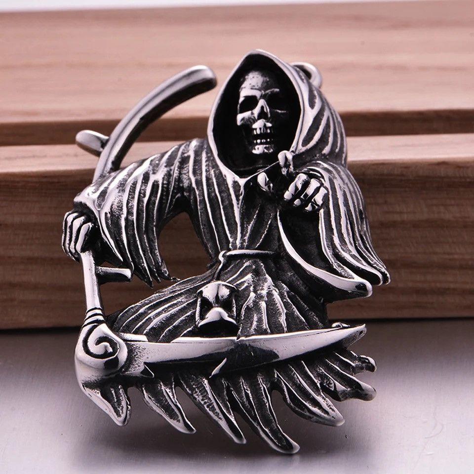 Jewelry Death Scythe Skull Necklace Size ONE SIZE - 4 Thumbnail