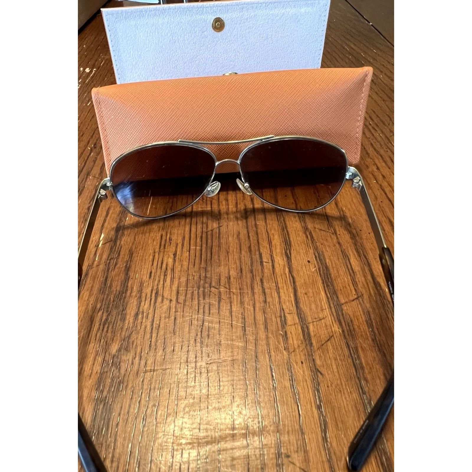 Tory Burch Tory Burch Aviator Gold Sunglasses Brown Frames Only Size ONE SIZE - 7 Thumbnail