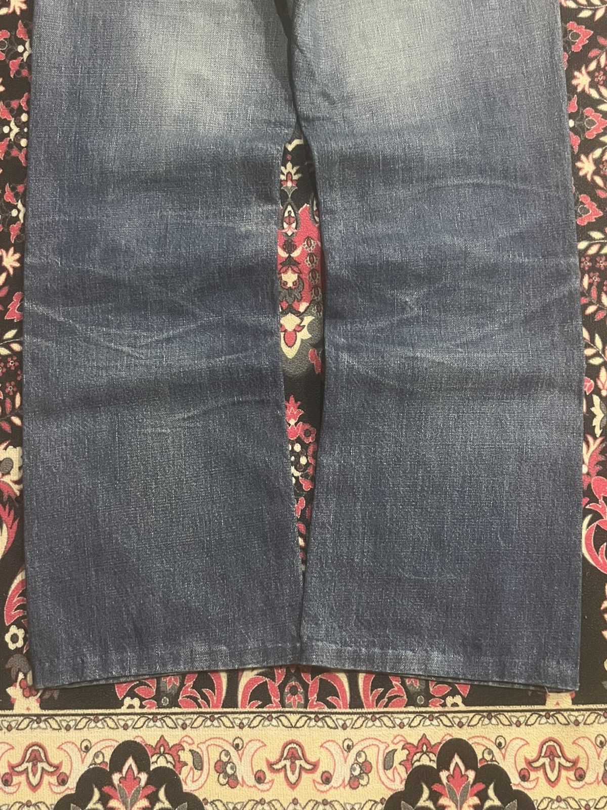 Lee Vintage Lee Riders Sanforized Faded Blue Ripped Flare Jeans Size US 31 - 12 Thumbnail