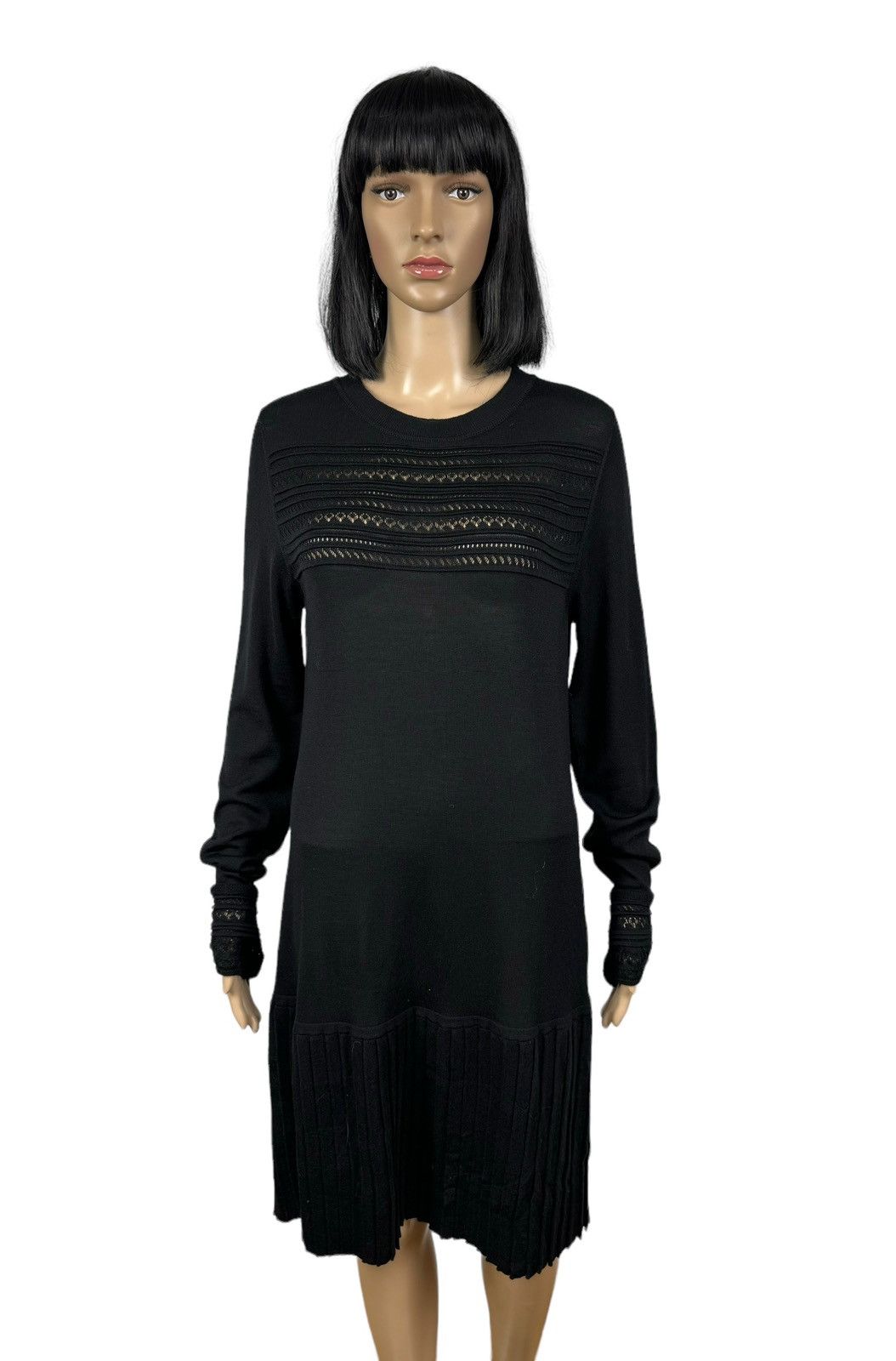 image of Scervino Street Knit Dress Knee-Length Size It 46 in Black, Women's